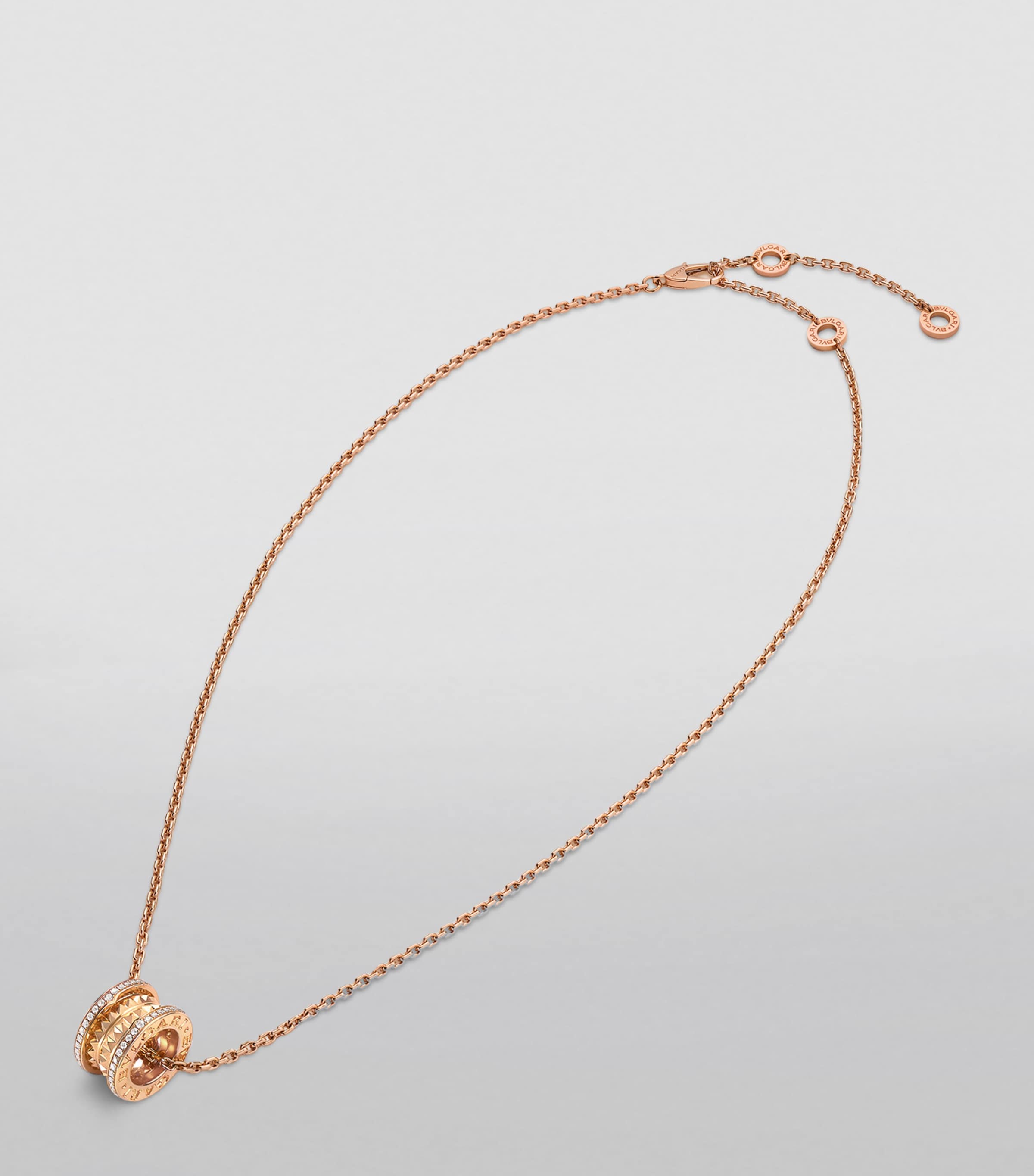 Rose Gold and Diamond B.zero1 Rock Pendant Necklace PINK GOLD Image 2