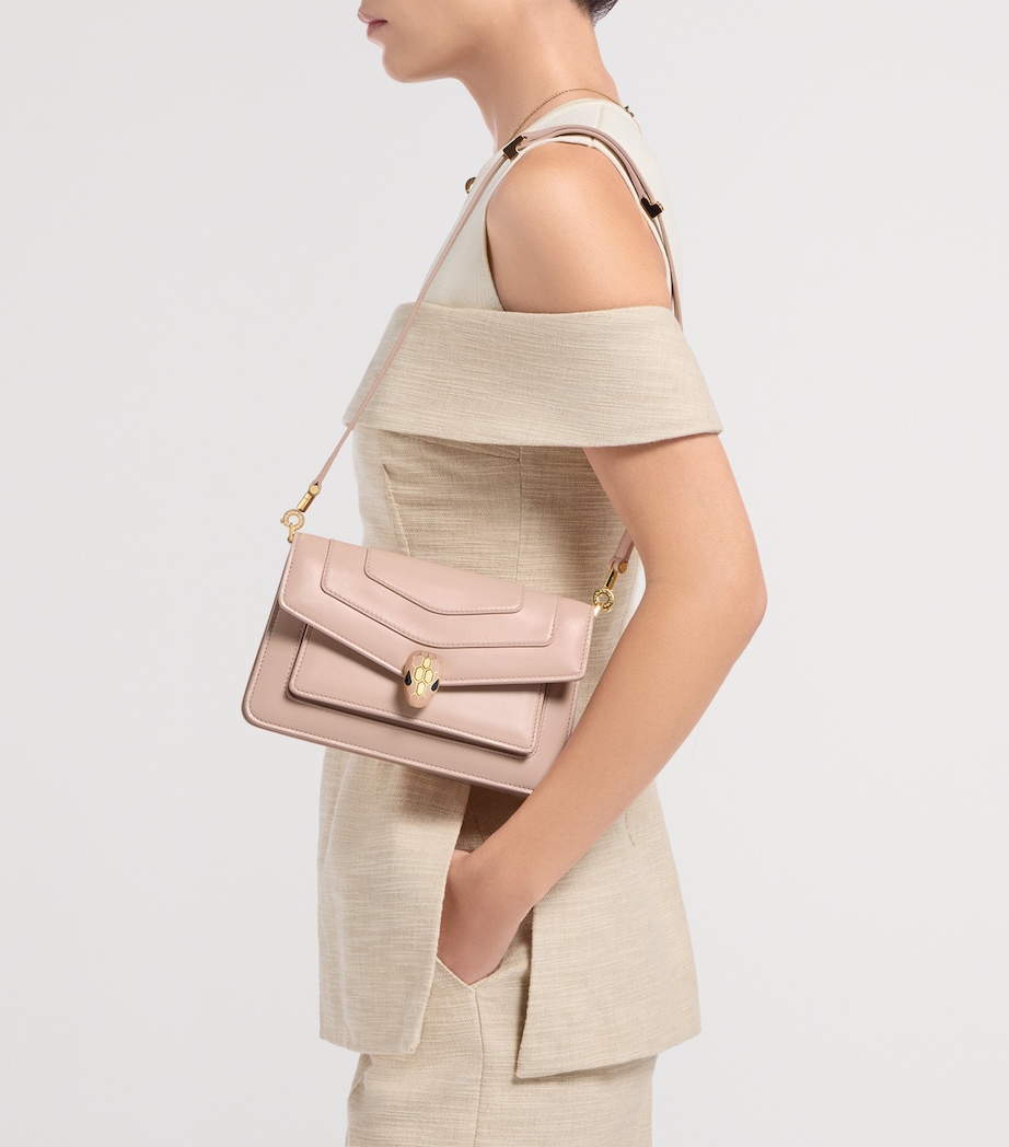 Small Calf Leather Serpenti Forever East-West Shoulder Bag PINK MEDIUM Image 5