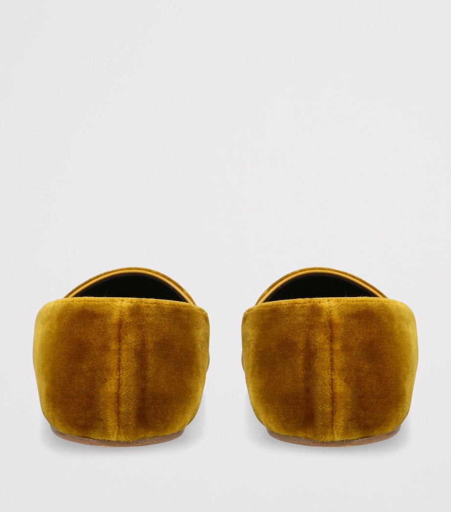 The Row Ponti Velvet Slippers Tan Image 4