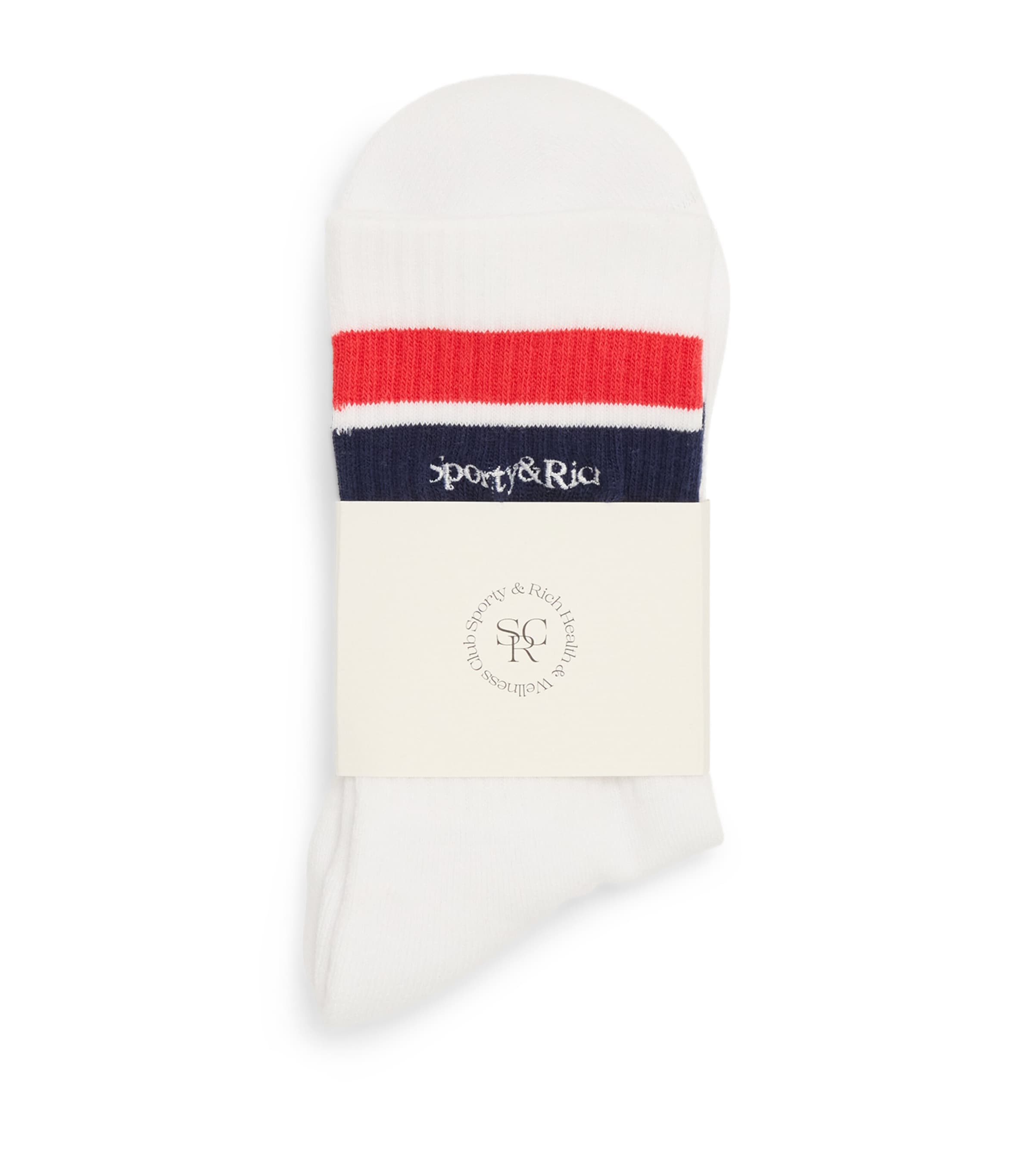 Shop Sporty And Rich Serif Logo Socks In White