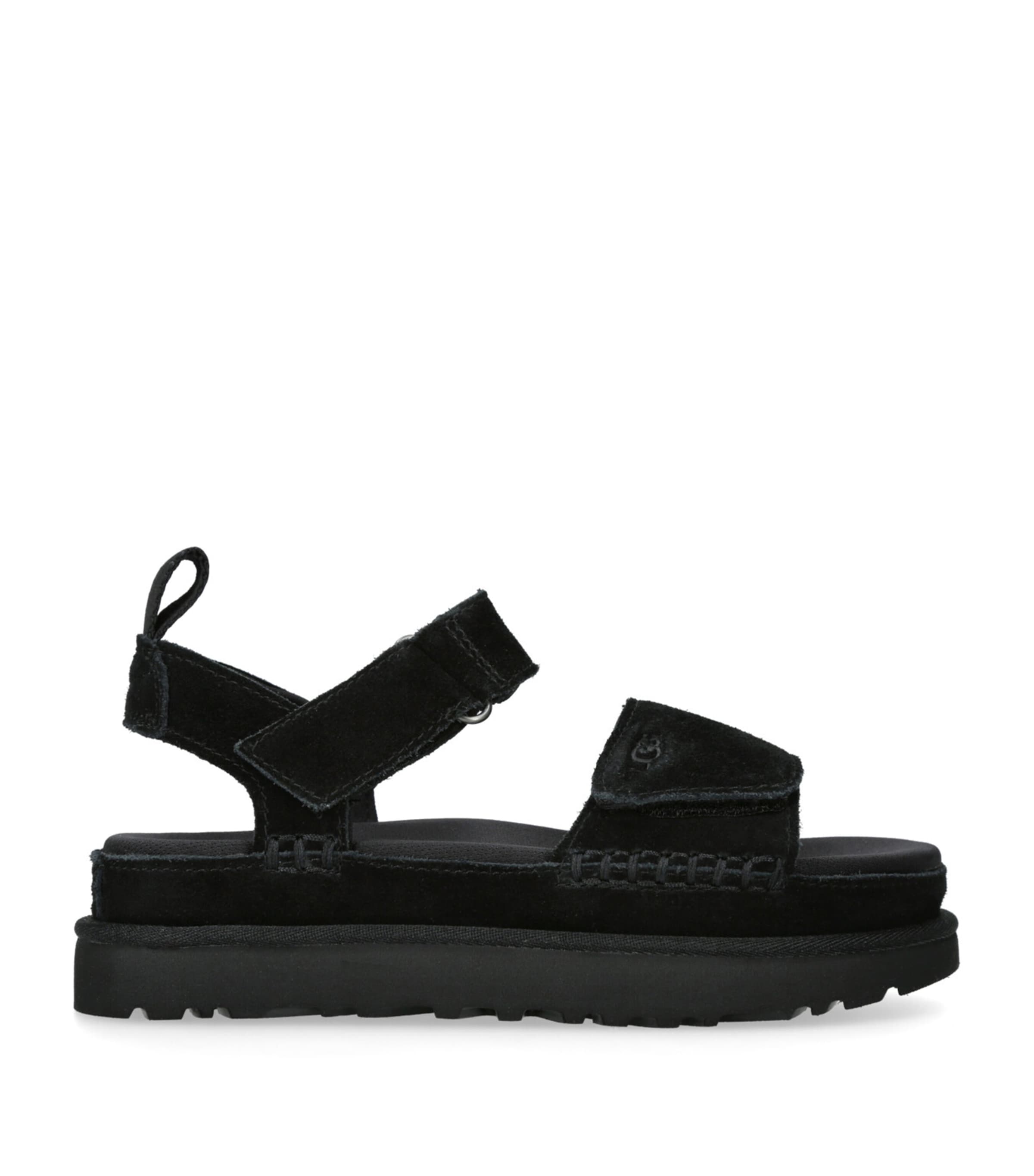 Ugg Logo Flat Sandals In Black