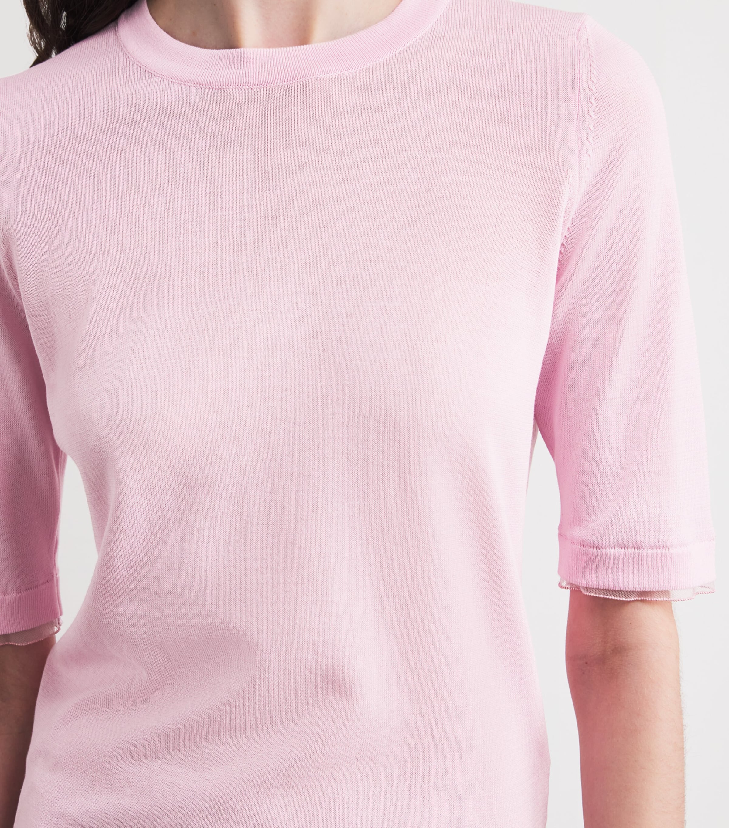 Cotton Knitted T-Shirt 2202 ROSA PETALO Image 6