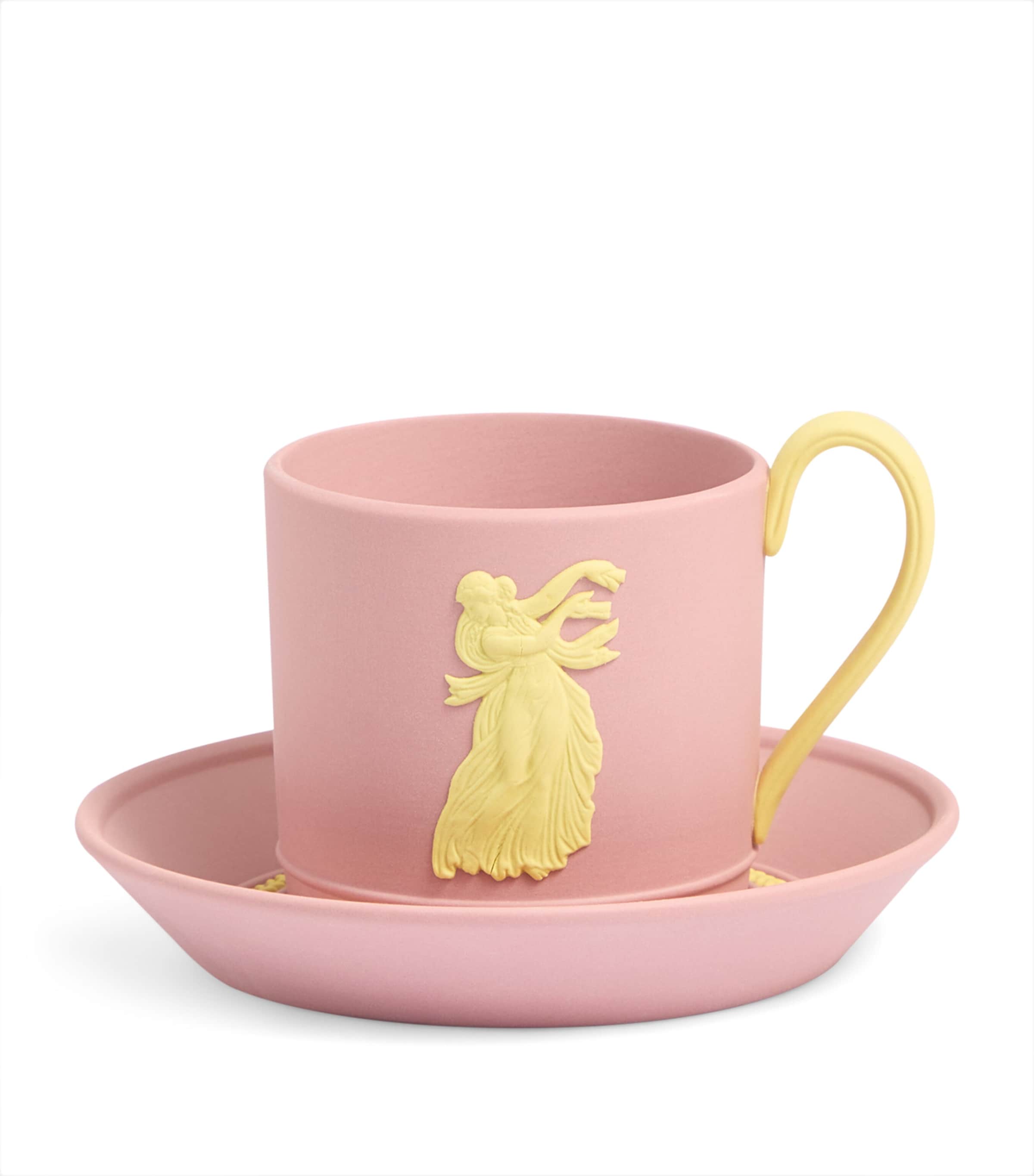 Wedgwood Jasper Bacchus Teacup And Saucer In Pink