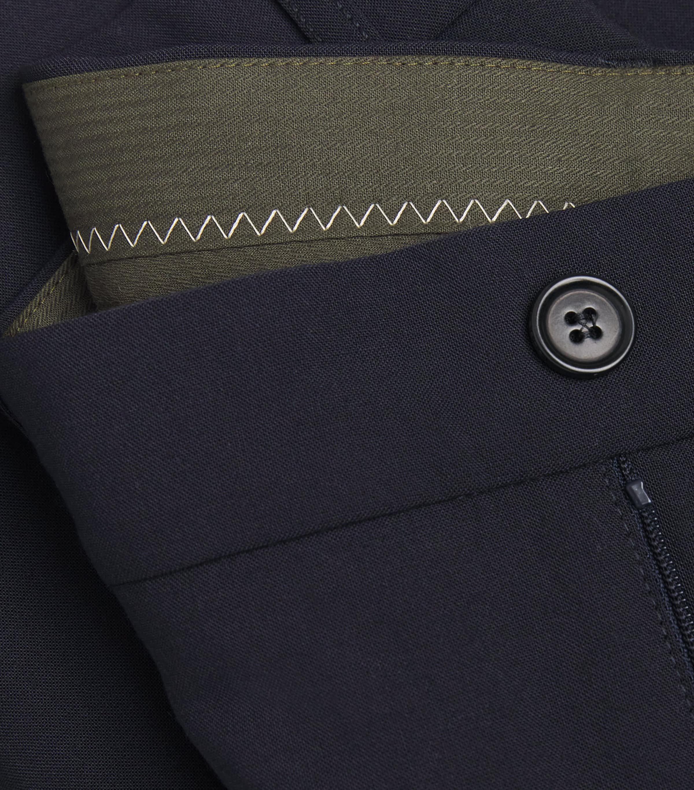 Straight Trousers 01098 - BLACK / NAVY Image 5