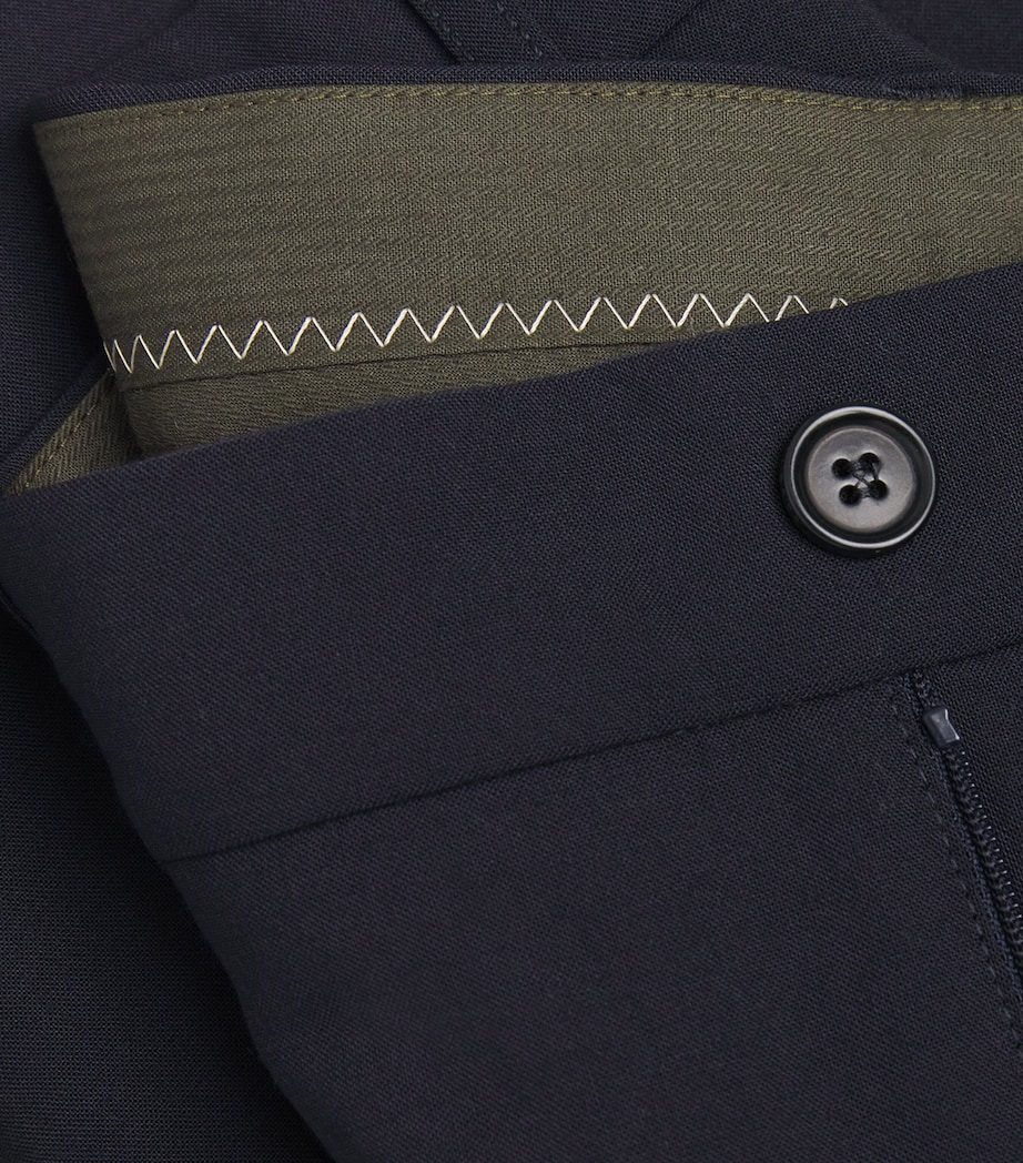 Straight Trousers 01098 - BLACK / NAVY Image 5