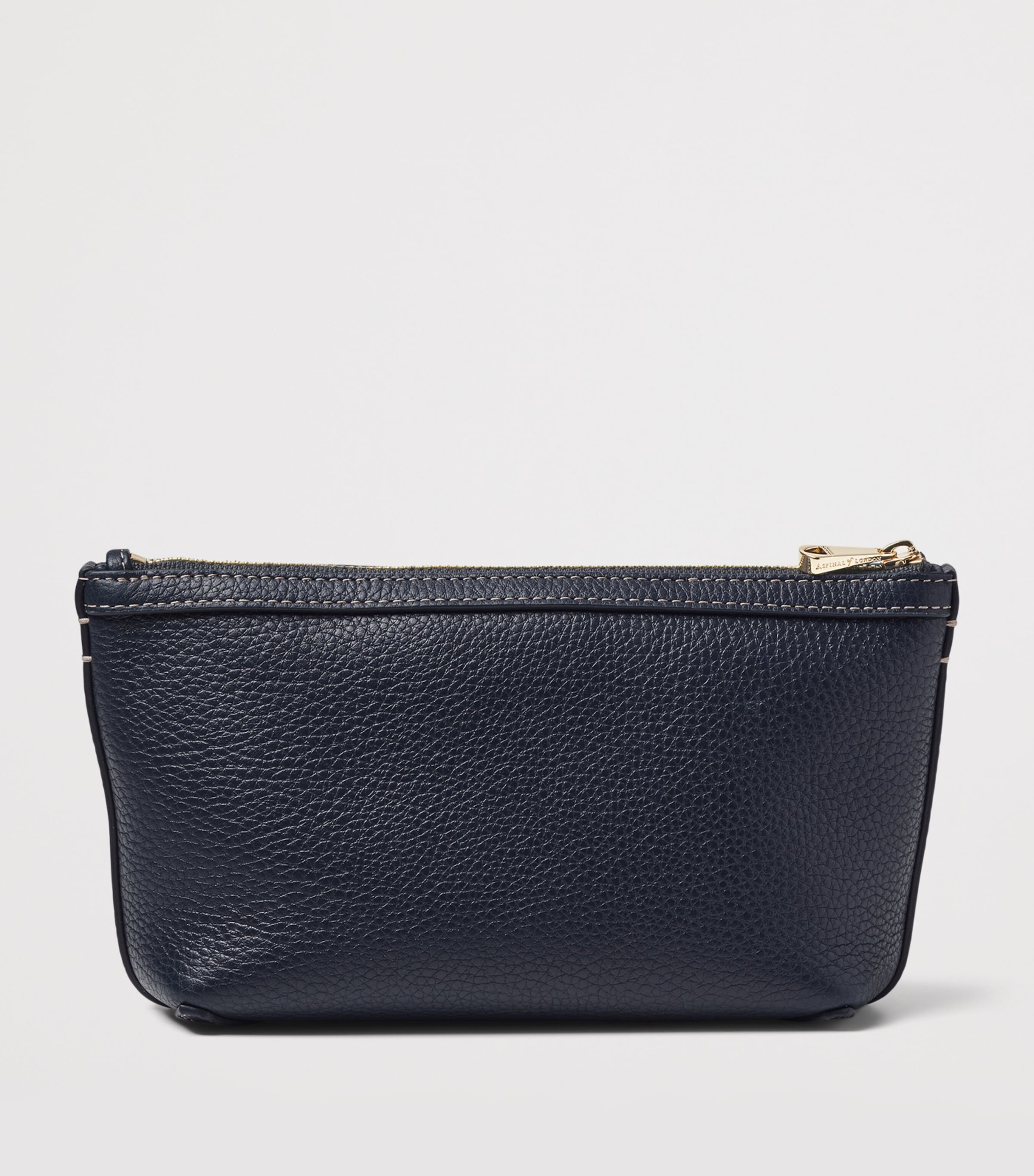 Aspinal Of London Leather Hudson Cosmetics Bag Navy Image 2