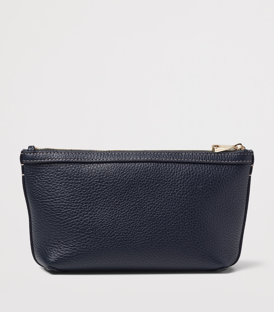Aspinal Of London Leather Hudson Cosmetics Bag Navy Image 2