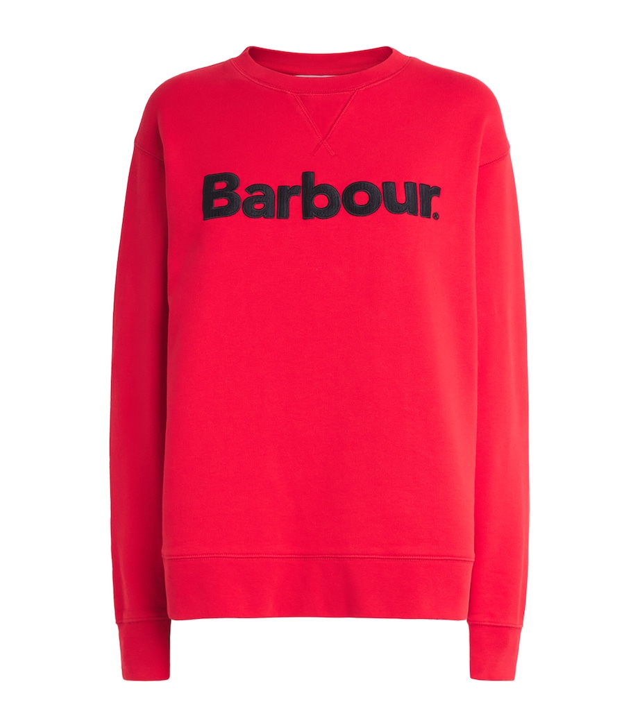 Barbour Womens Logo Hartland Sweatshirt Poppy Red Image 1