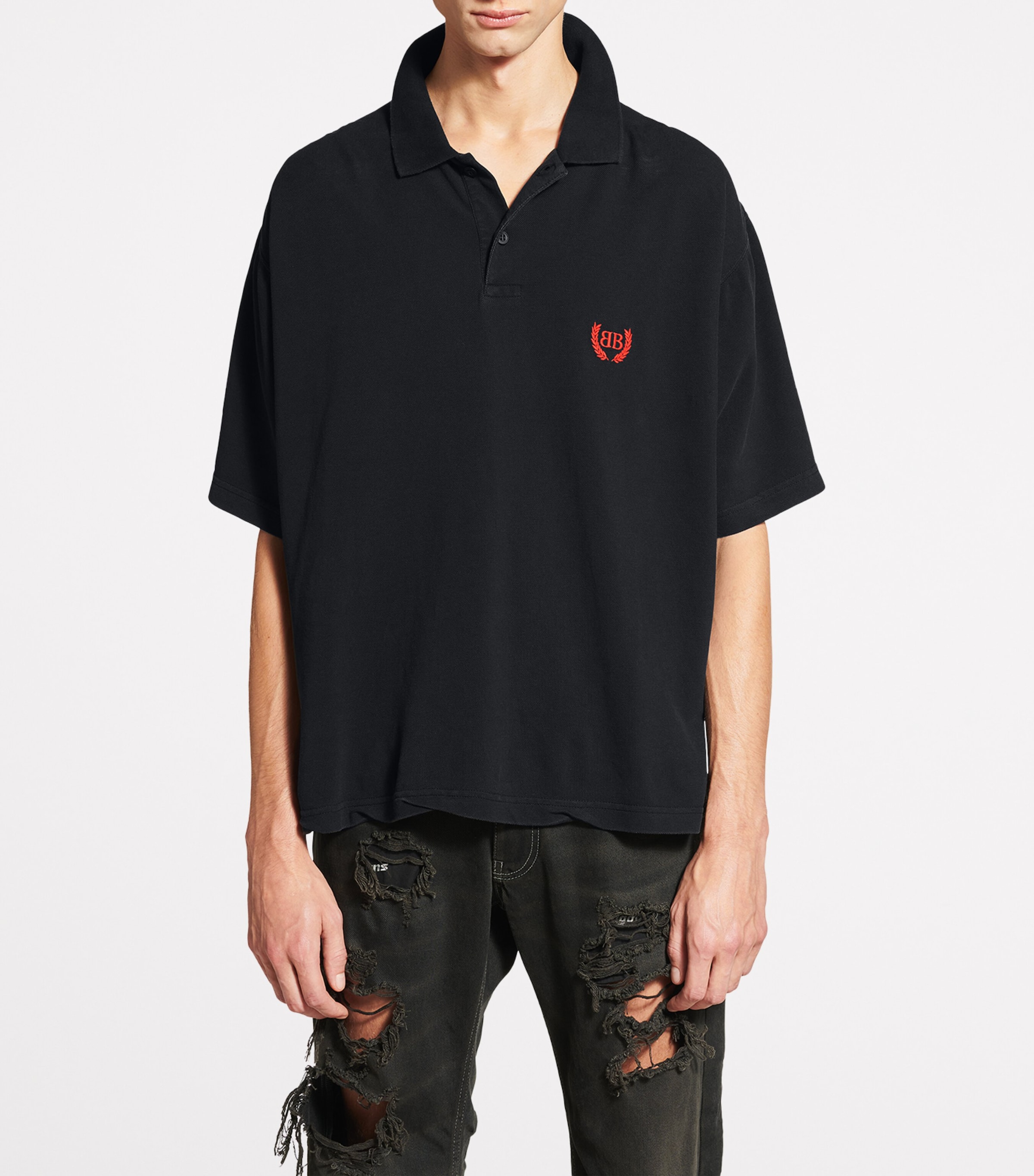Balenciaga Black Laurel Classic Polo Shirt | Harrods US