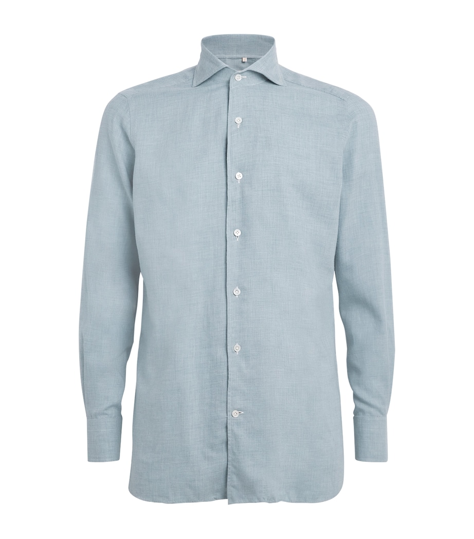 100HANDS Mens Cotton Flannel Shirt Ocean Grey Image 1