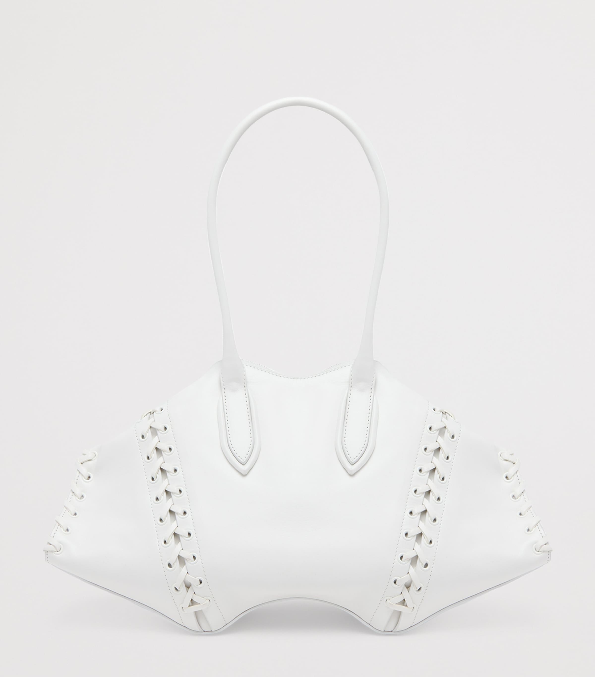 McQueen Leather Lace-Up Manta Top-Handle Bag Image 3