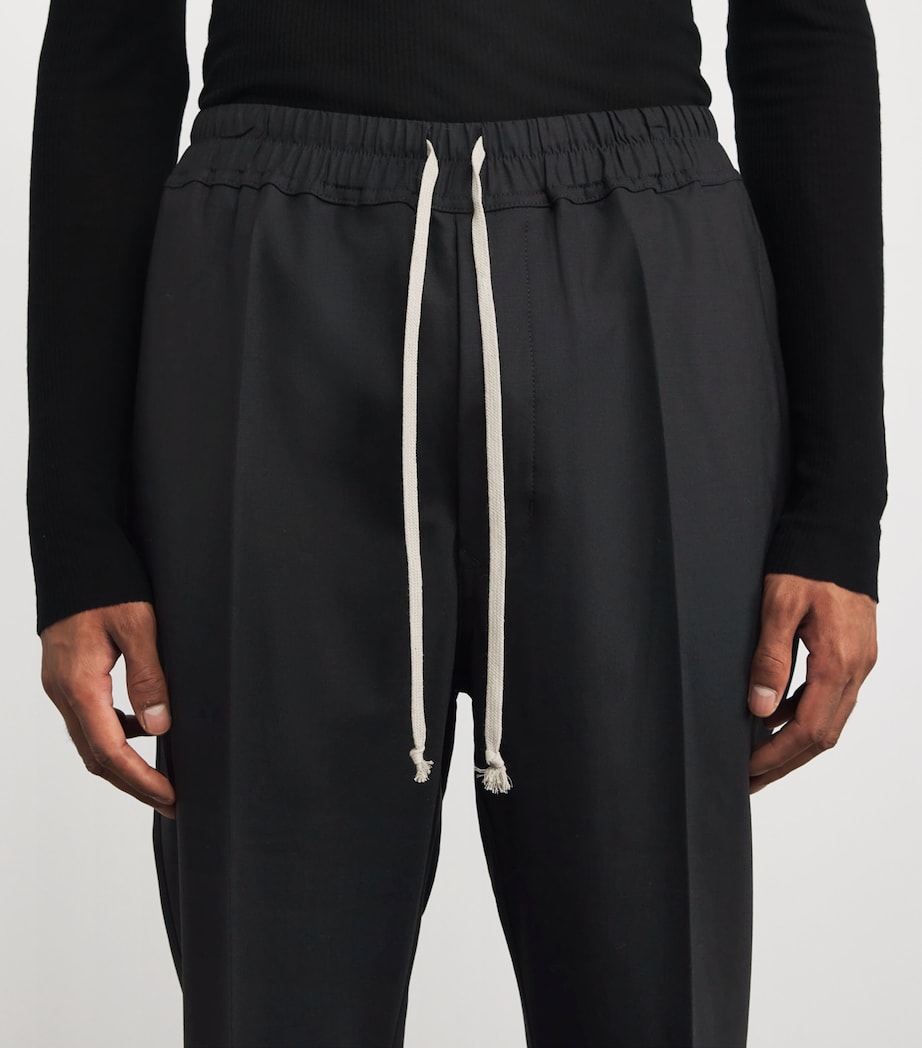 Stretch-Wool Drawstring Trousers BLACK Image 6