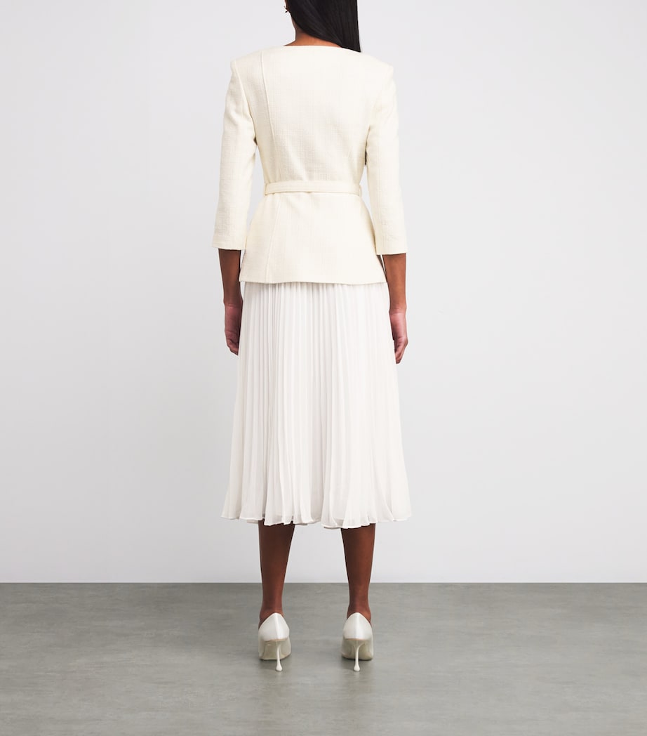 Bouclé Long-Sleeve Midi Dress CREAM Image 3