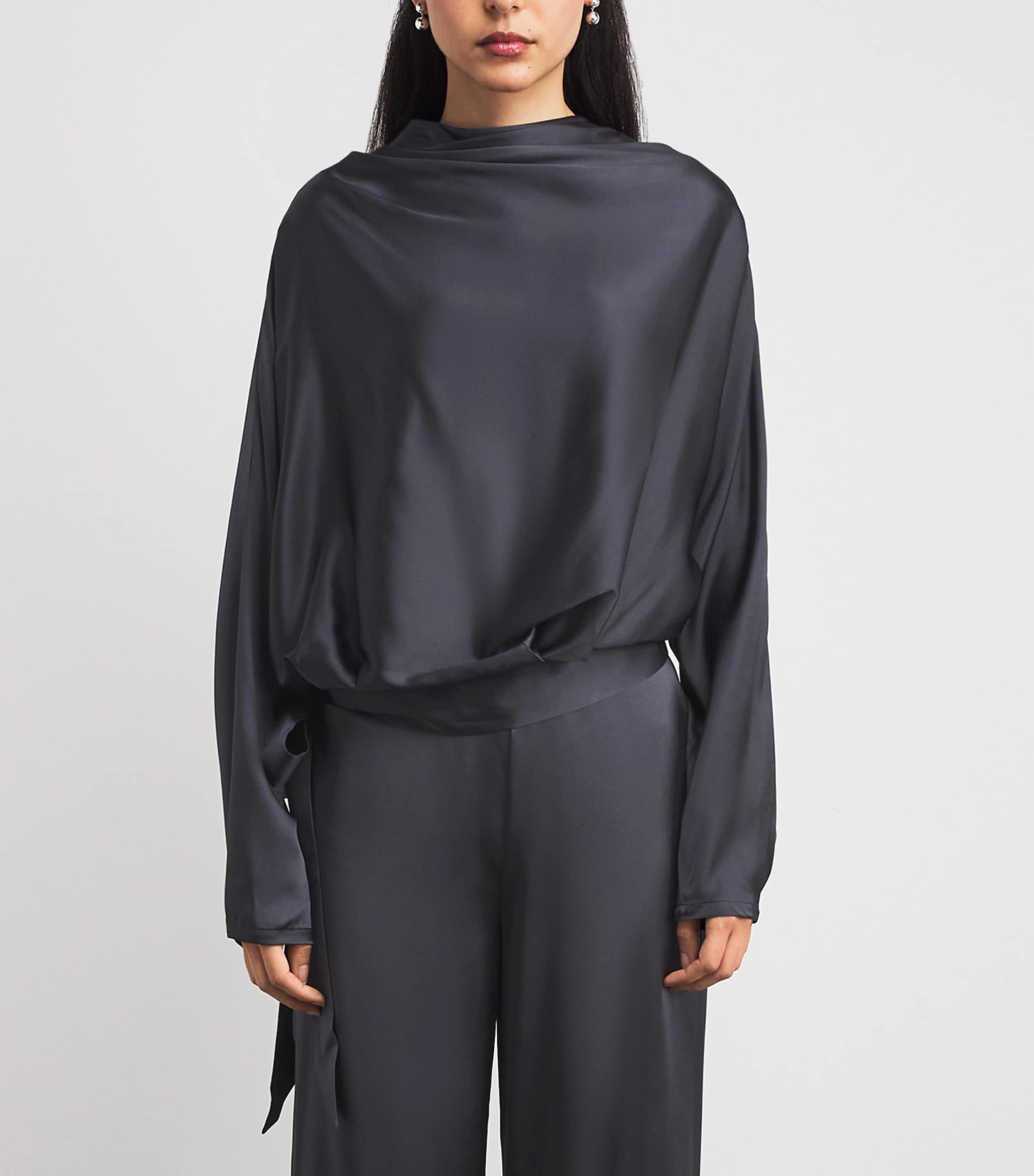 Silk-Blend Phoebe Top NOCTURNE Image 3