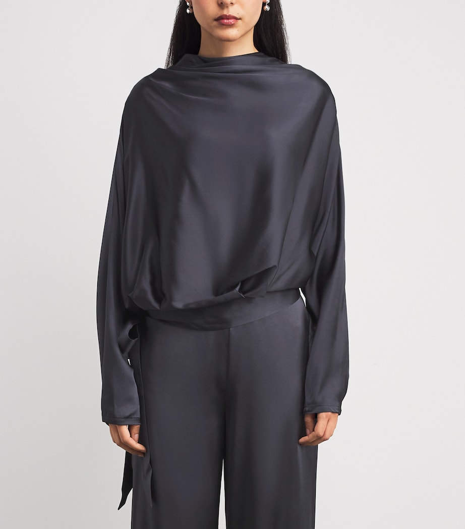 Silk-Blend Phoebe Top NOCTURNE Image 3