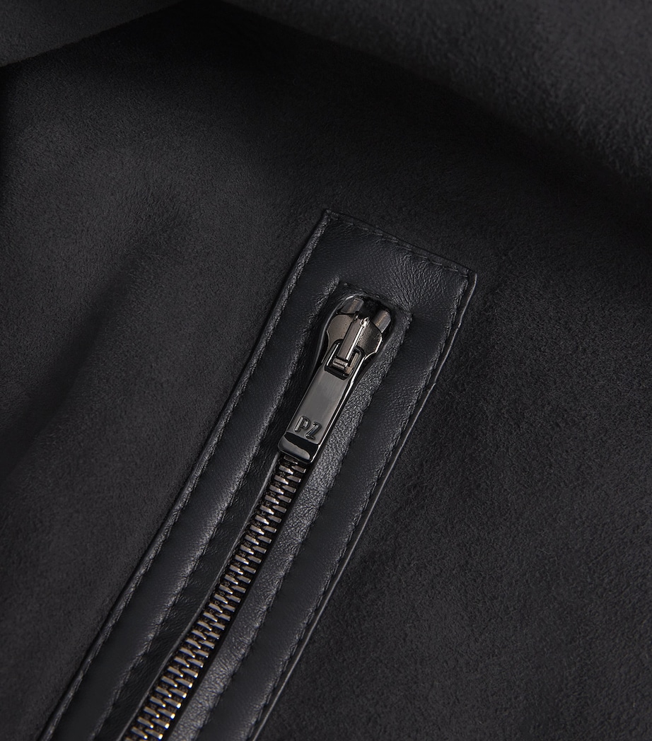 Suede Shearling Bomber Jacket 31 DARK GREY Image 5