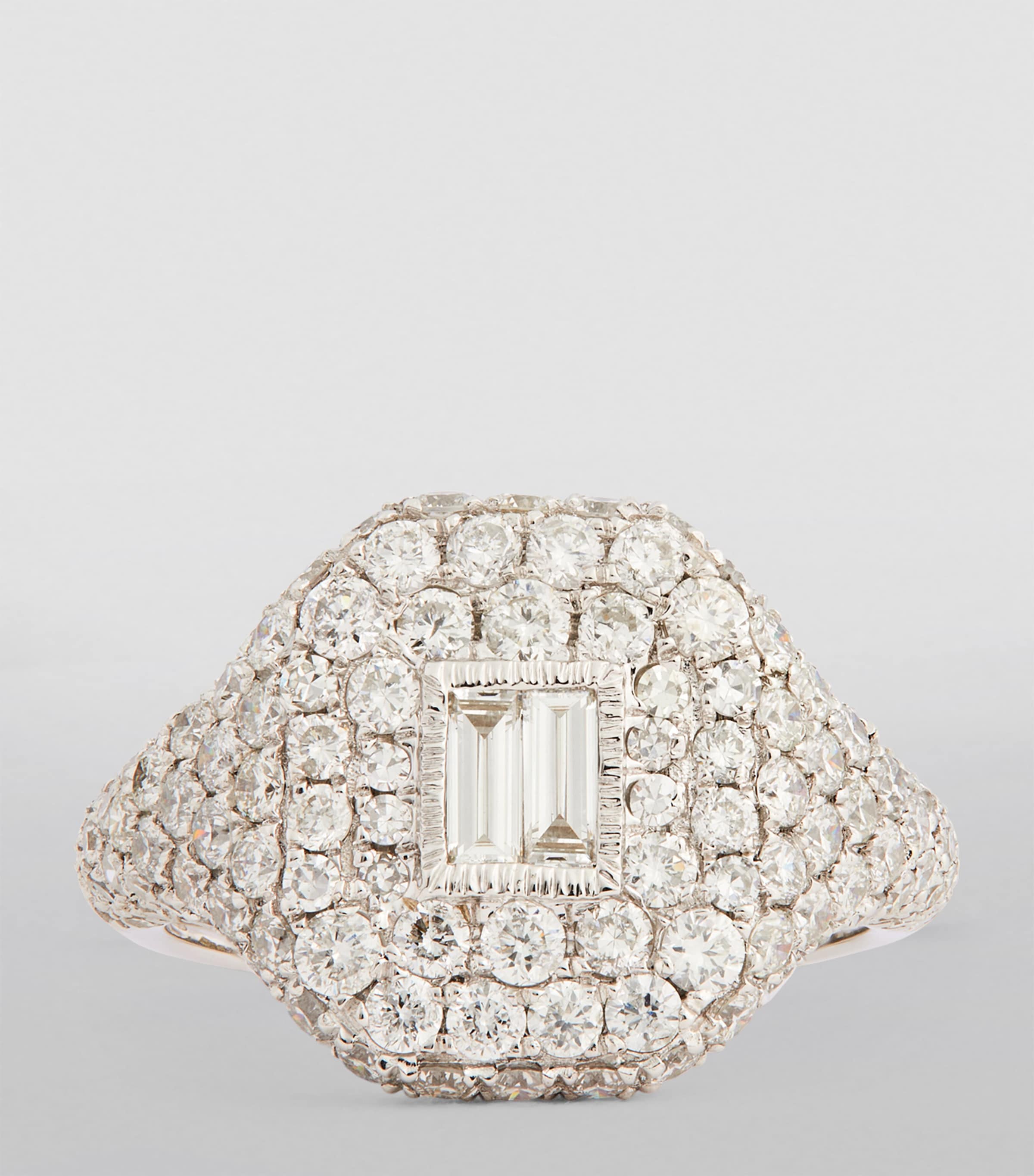 White Gold and Diamond Pinky Ring WHITE GOLD Image 3