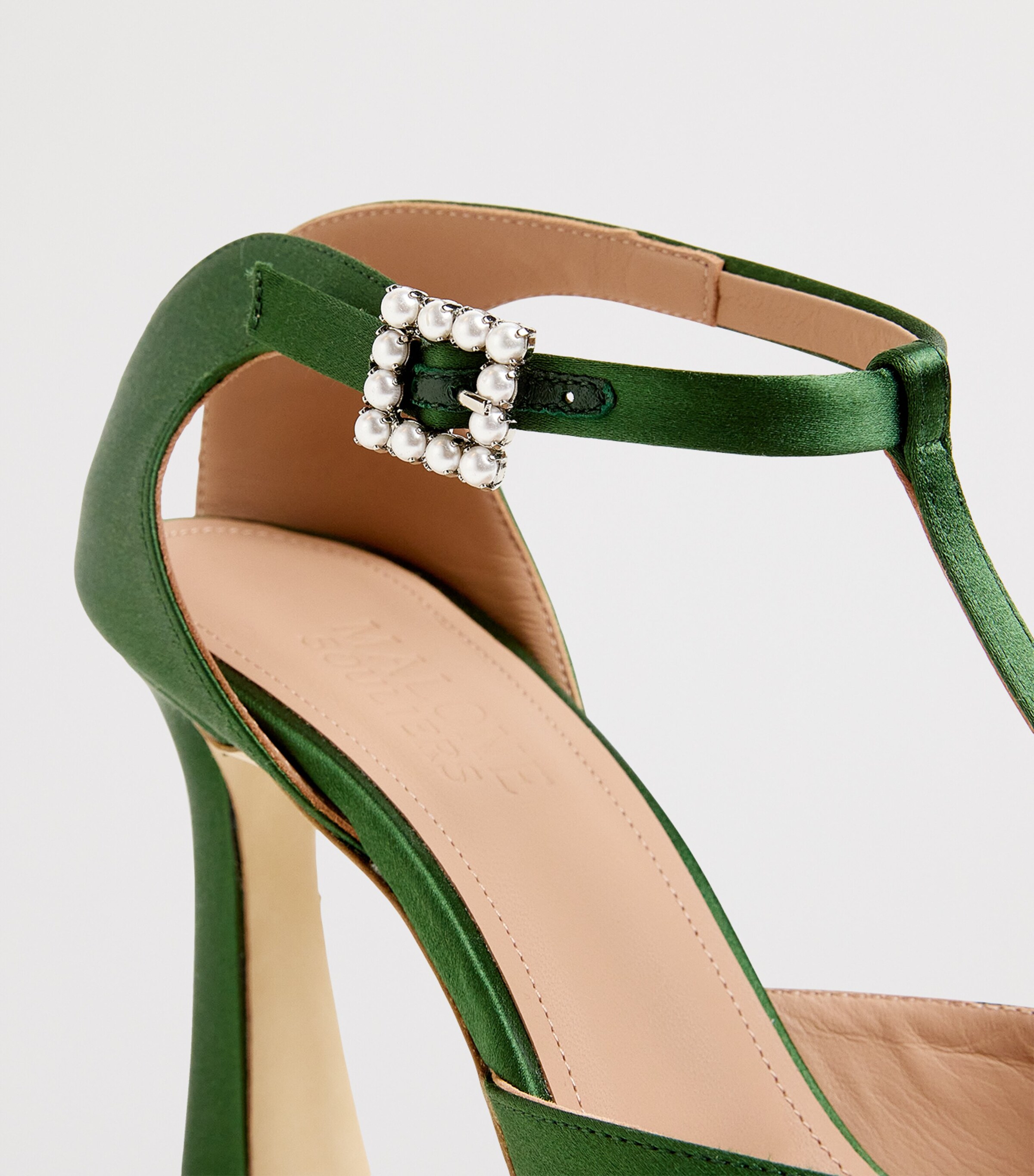 Satin Nomi Sandals 90 HARRODS GREEN Image 7