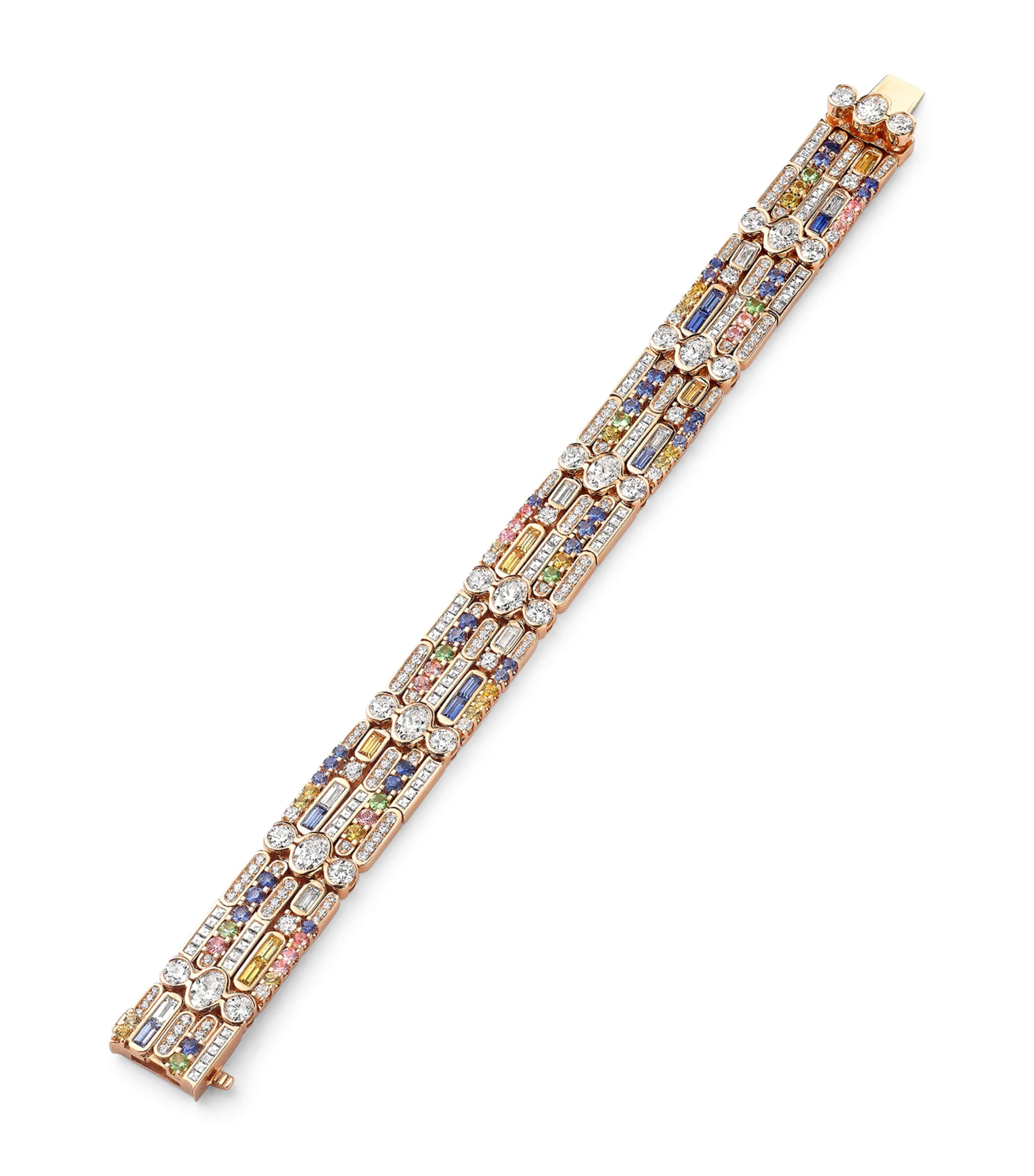 Boodles Rose Gold, Diamond, Sapphire and Tsavorite Play of Light Bracelet Rose Gold Image 1