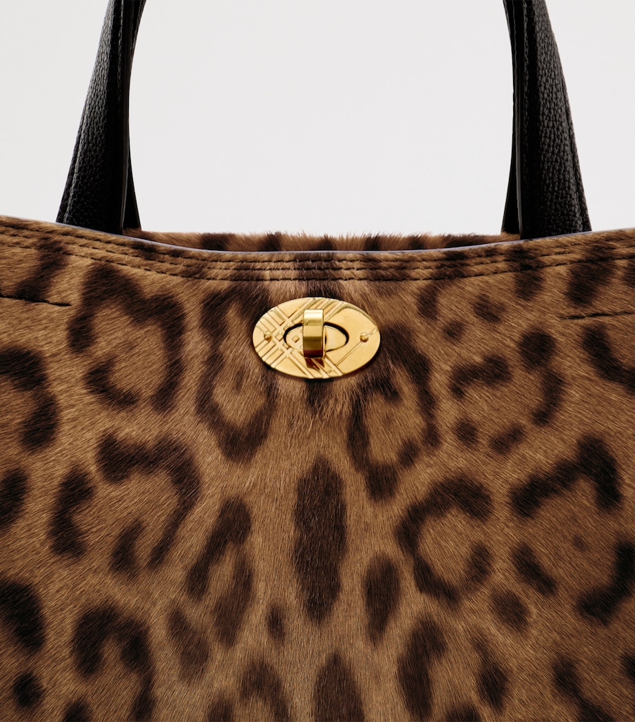 Burberry Mini Calf Hair Cotswolds Tote Bag Leopard/black Image 1