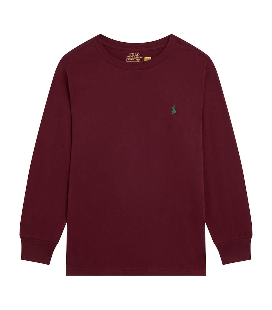 Cotton Long-Sleeve T-Shirt (6-14 Years) WINE Image 1