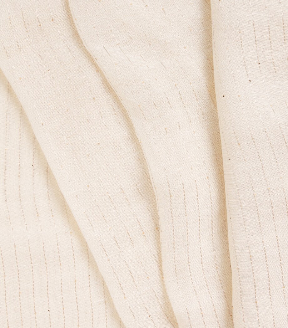 Linen-Blend Stripe Scarf 0145 BURRO Image 4