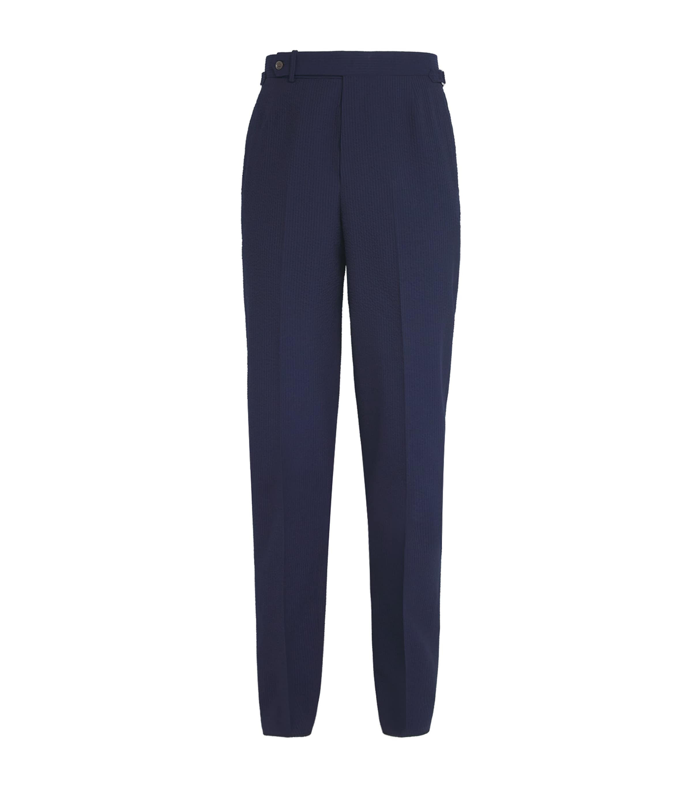 Dunhill Wool-silk Seersucker Trousers