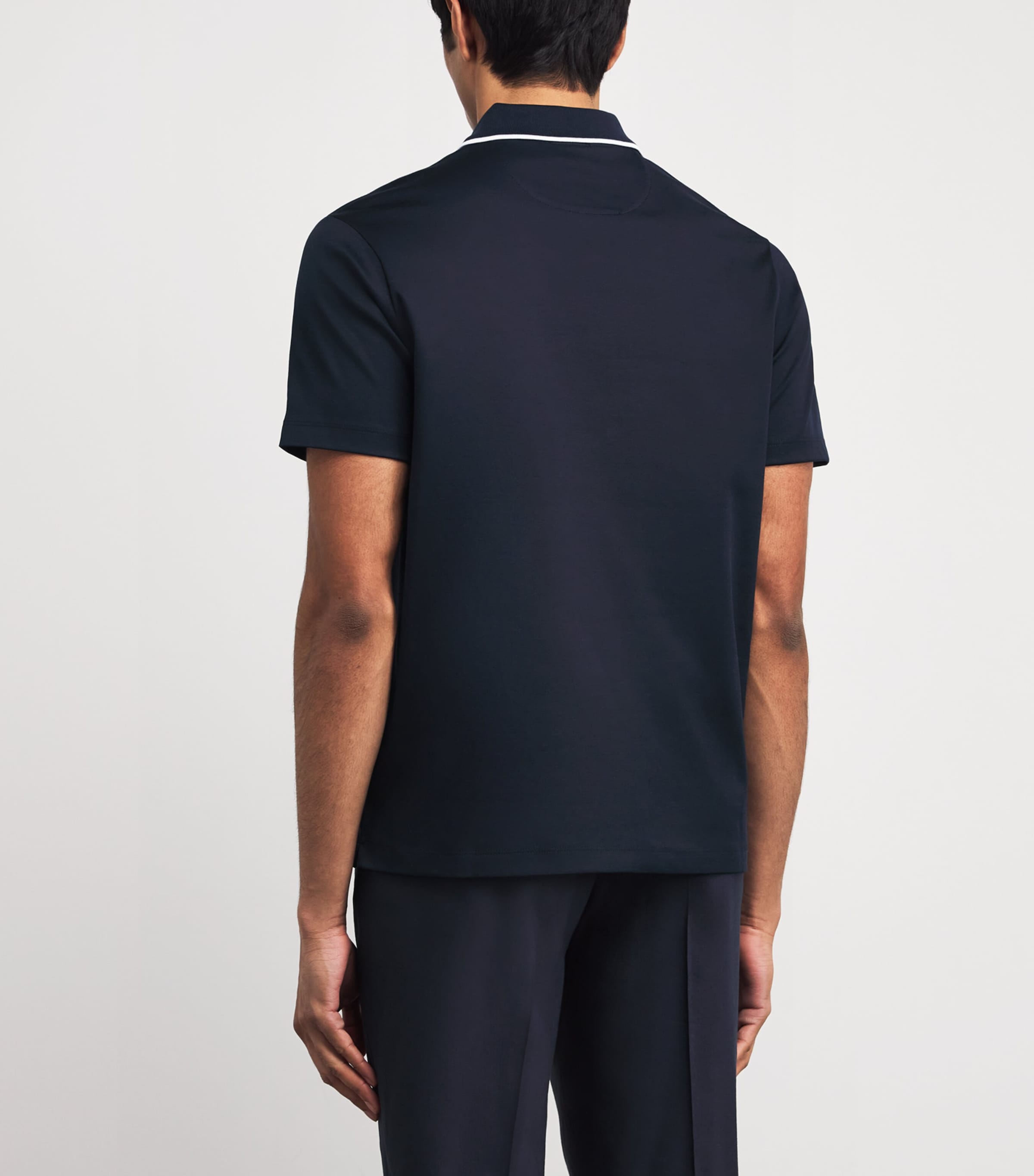 Aqua Touch Cotton Interlock Polo Shirt 013 BLUE Image 4