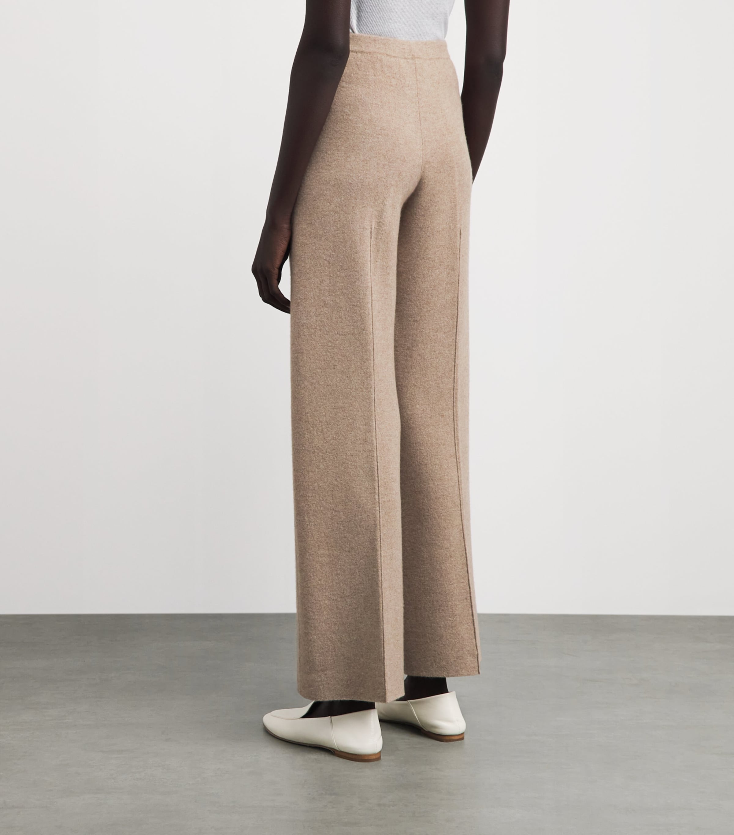 Lafayette 148 Womens Cashmere-Blend Trousers Hickory Melange Image 5