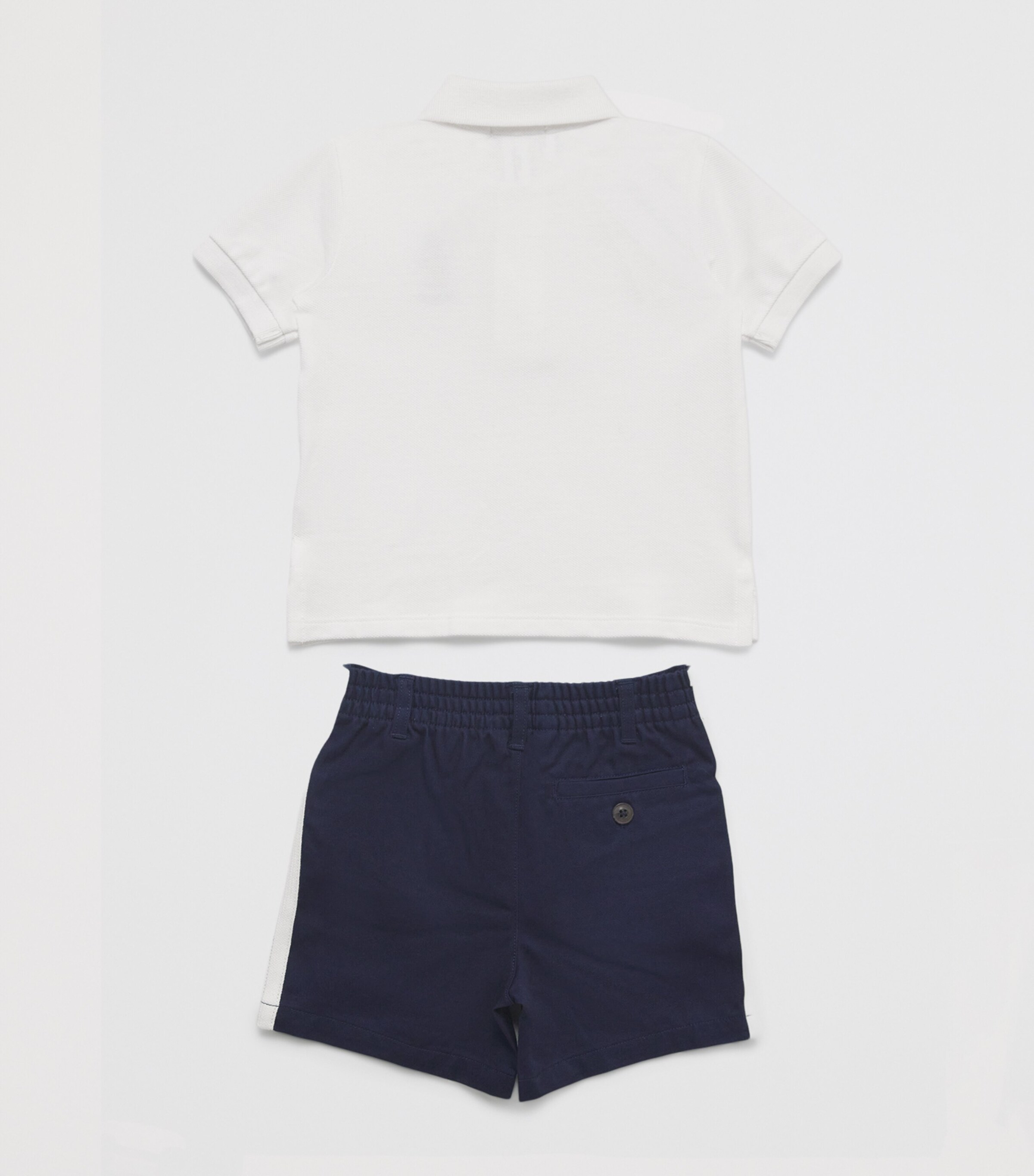 Ralph Lauren Kids Polo Shirt and Shorts Set (3-24 Months) White Image 2