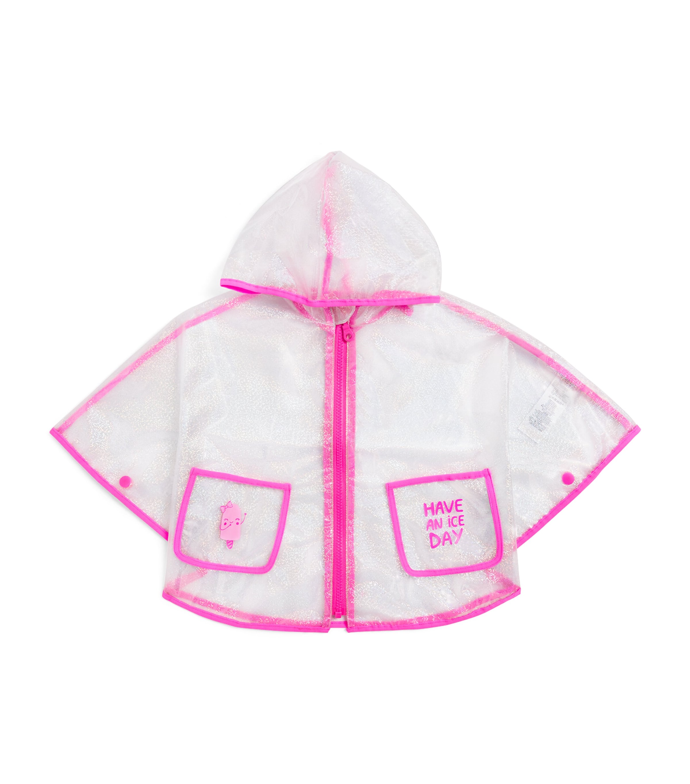 Billieblush Have An Ice Day Print Rain Poncho In Clear