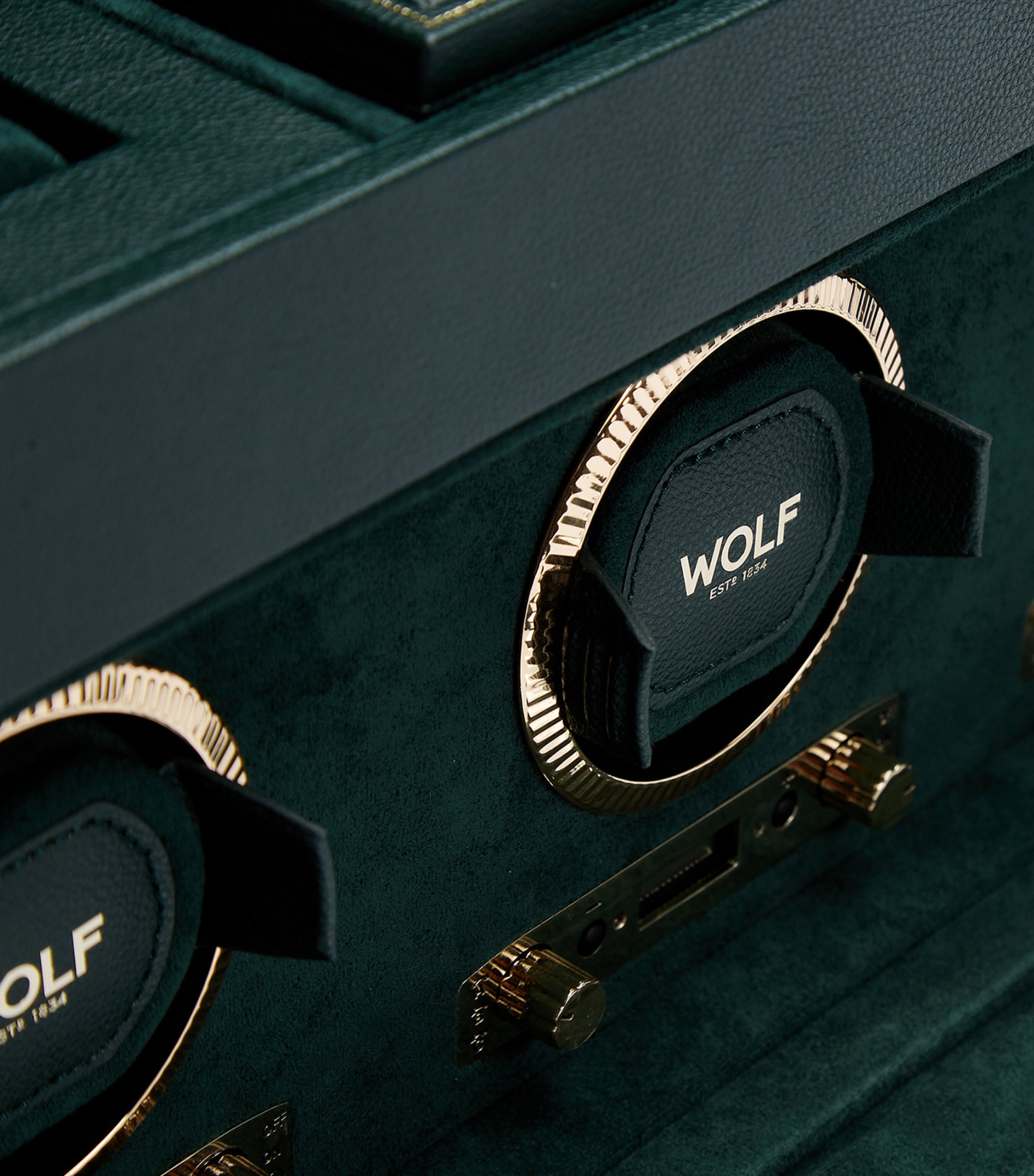 Vegan Leather Triple Watch Winder GREEN Image 3