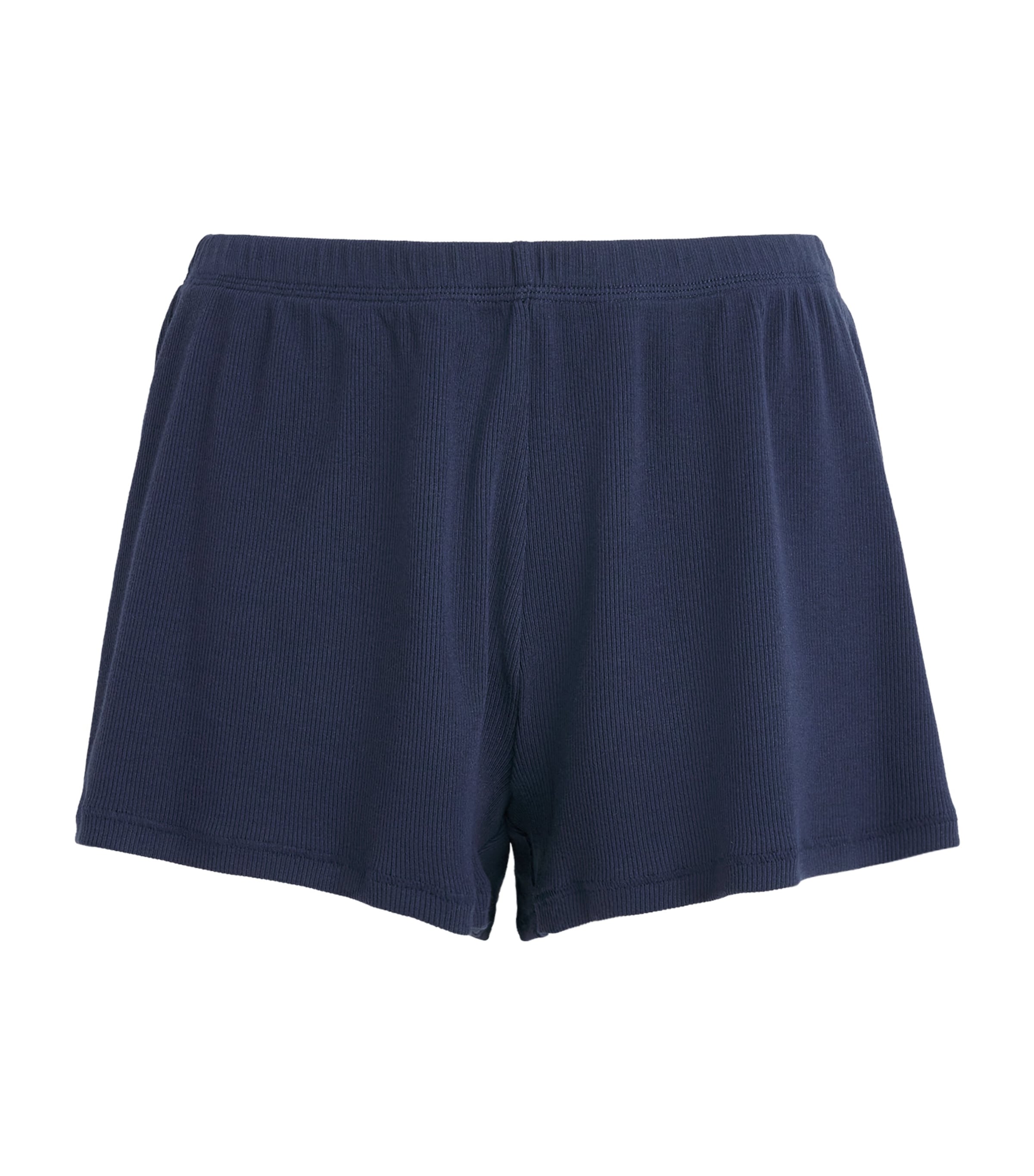 Skims Womens Stretch-Cotton Rib Shorts Navy Image 1