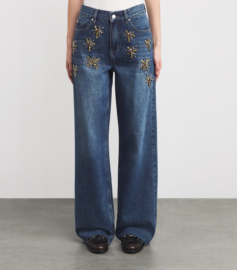 Embellished Straight Jeans BLUE JEAN Image 3