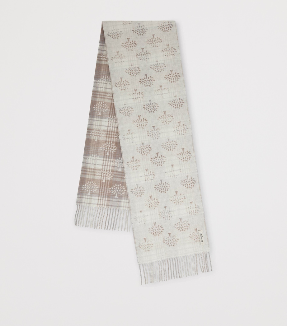 Mulberry Small Merino Check Tree Scarf Maple Image 3