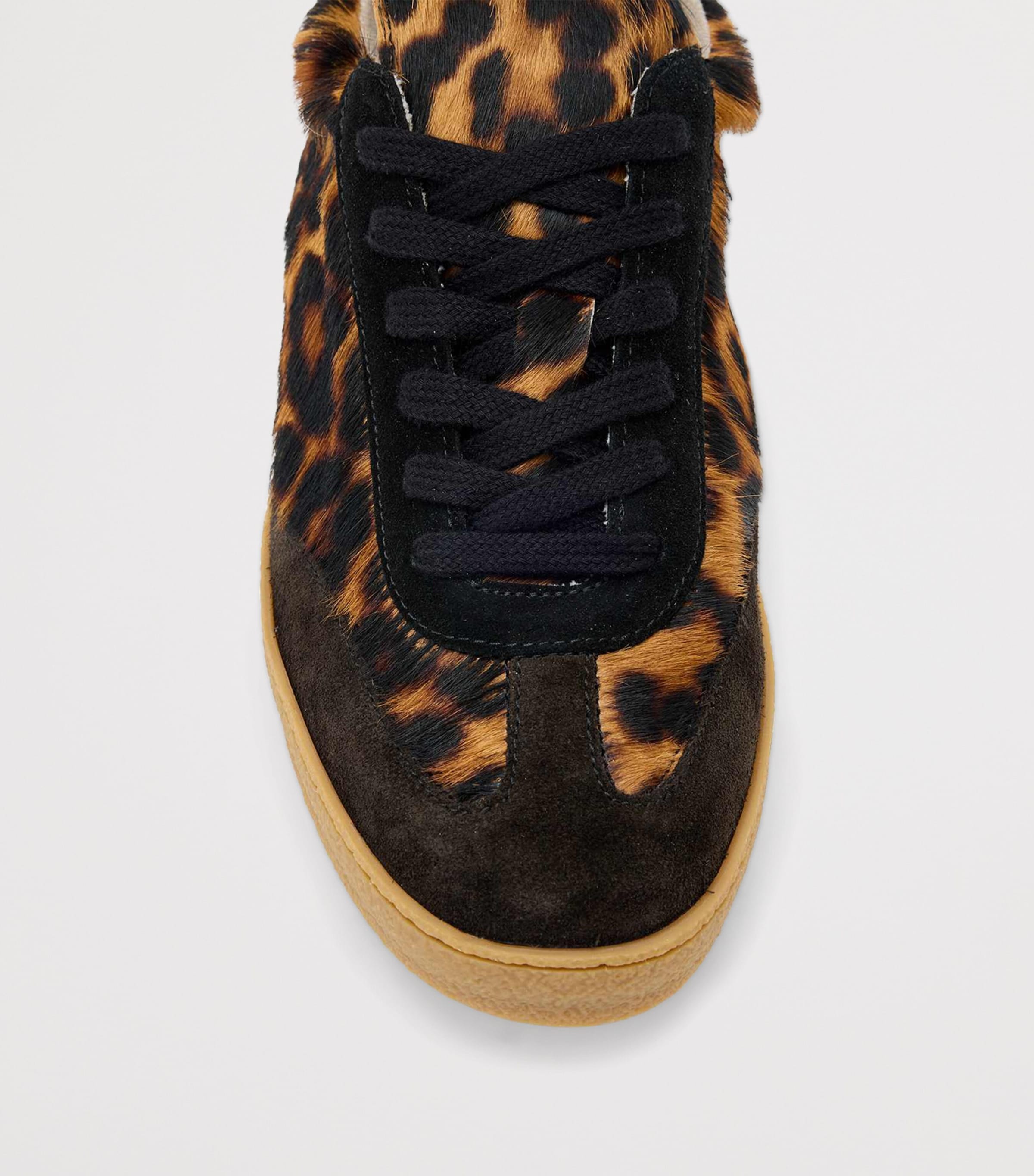 Leather Faux Fur Thelma Sneakers DARK BROWN/BLACK Image 5