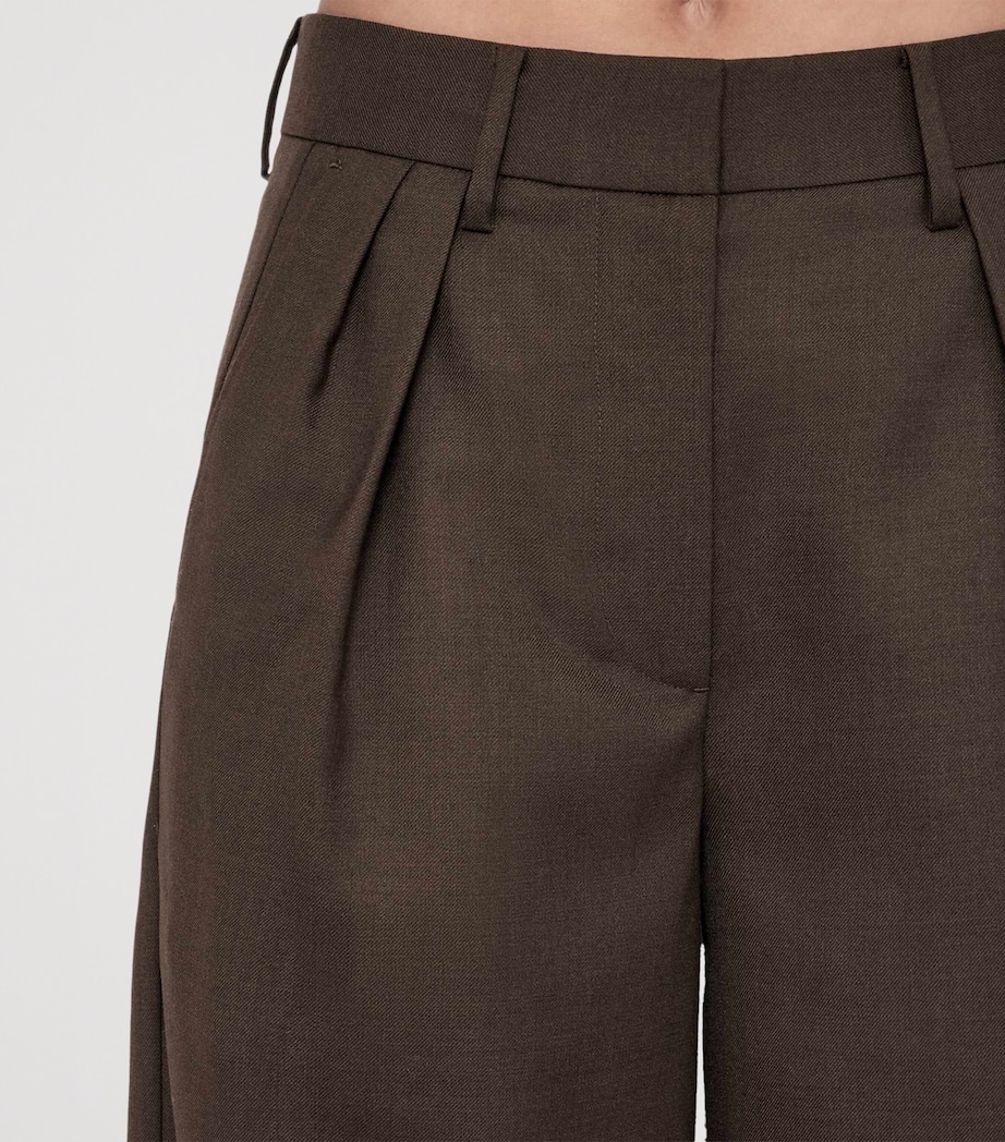 AllSaints Womens Laura Wide-Leg Trousers Brown Image 4
