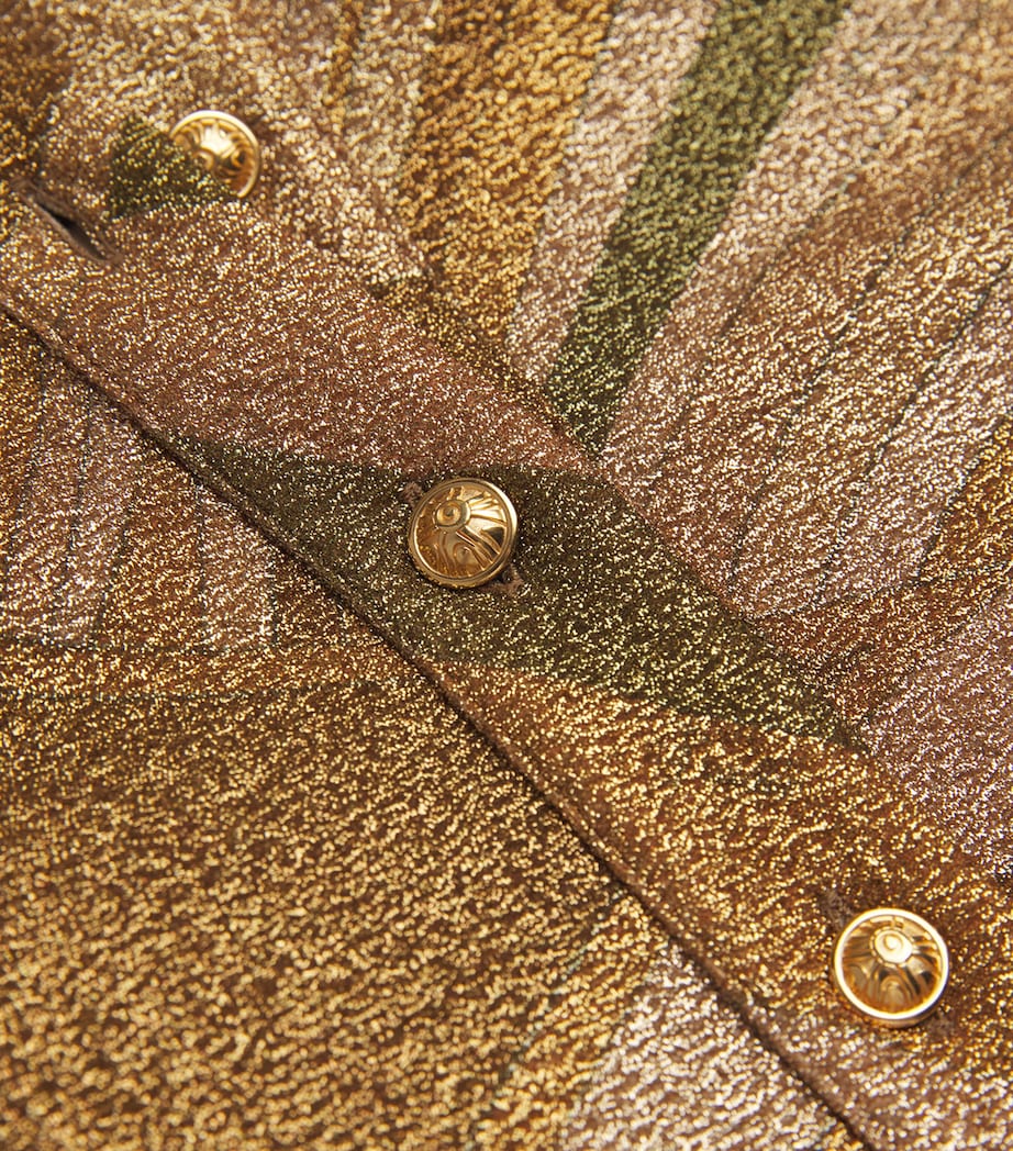 Lamé Iride Print Maxi Dress 993/ORO Image 6