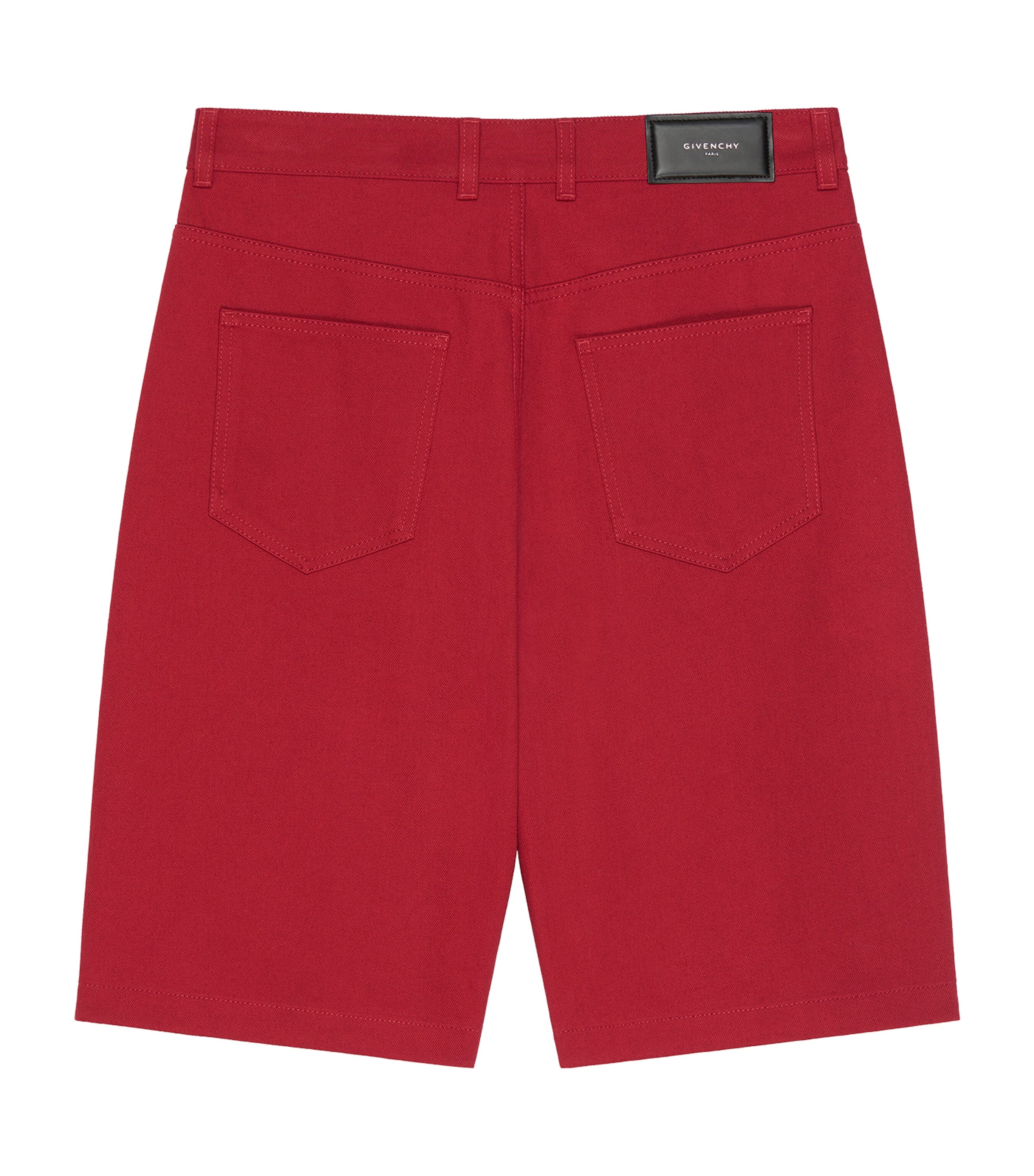 Denim Shorts DARK RED Image 2