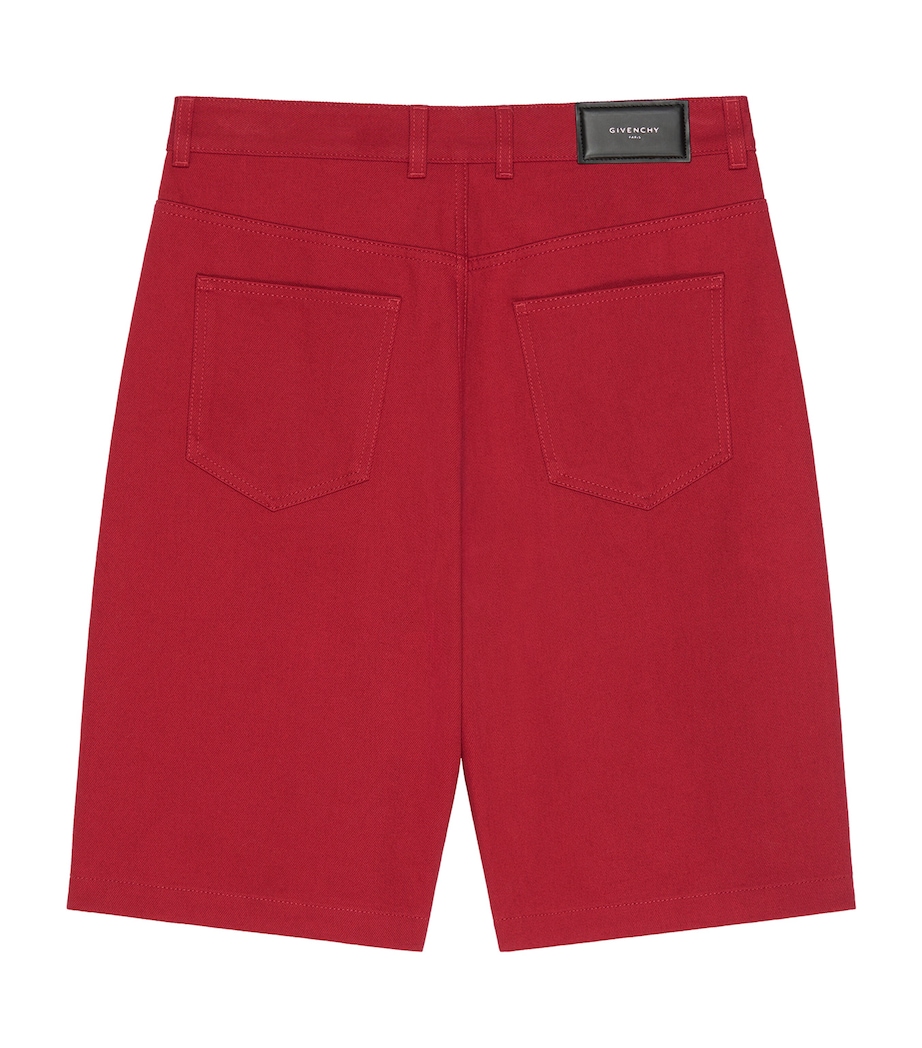 Denim Shorts DARK RED Image 2