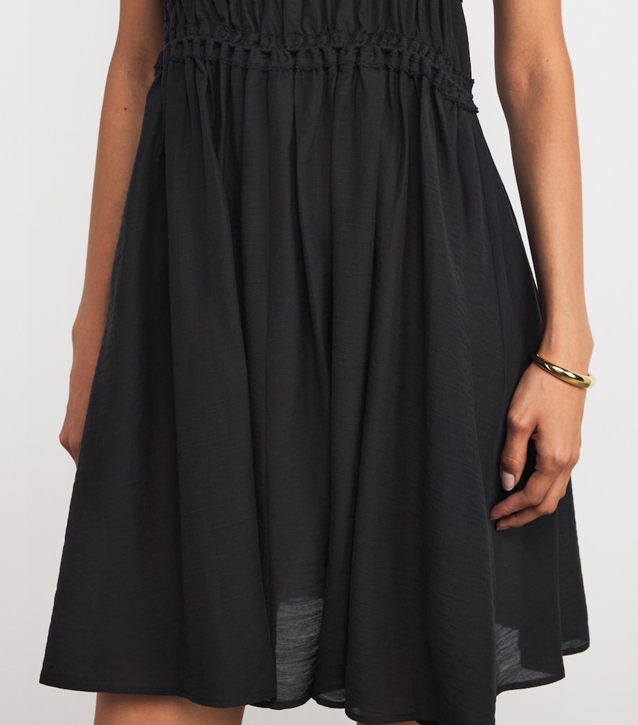 Smocked Midi Dress BLACK Image 4
