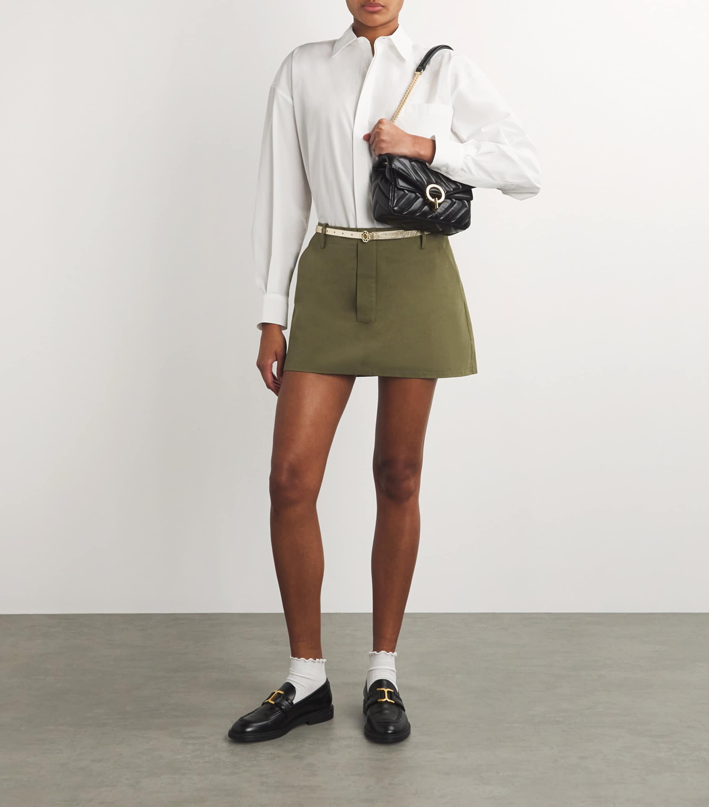 Leather Clover Belt LIGHT GOLD Image 5