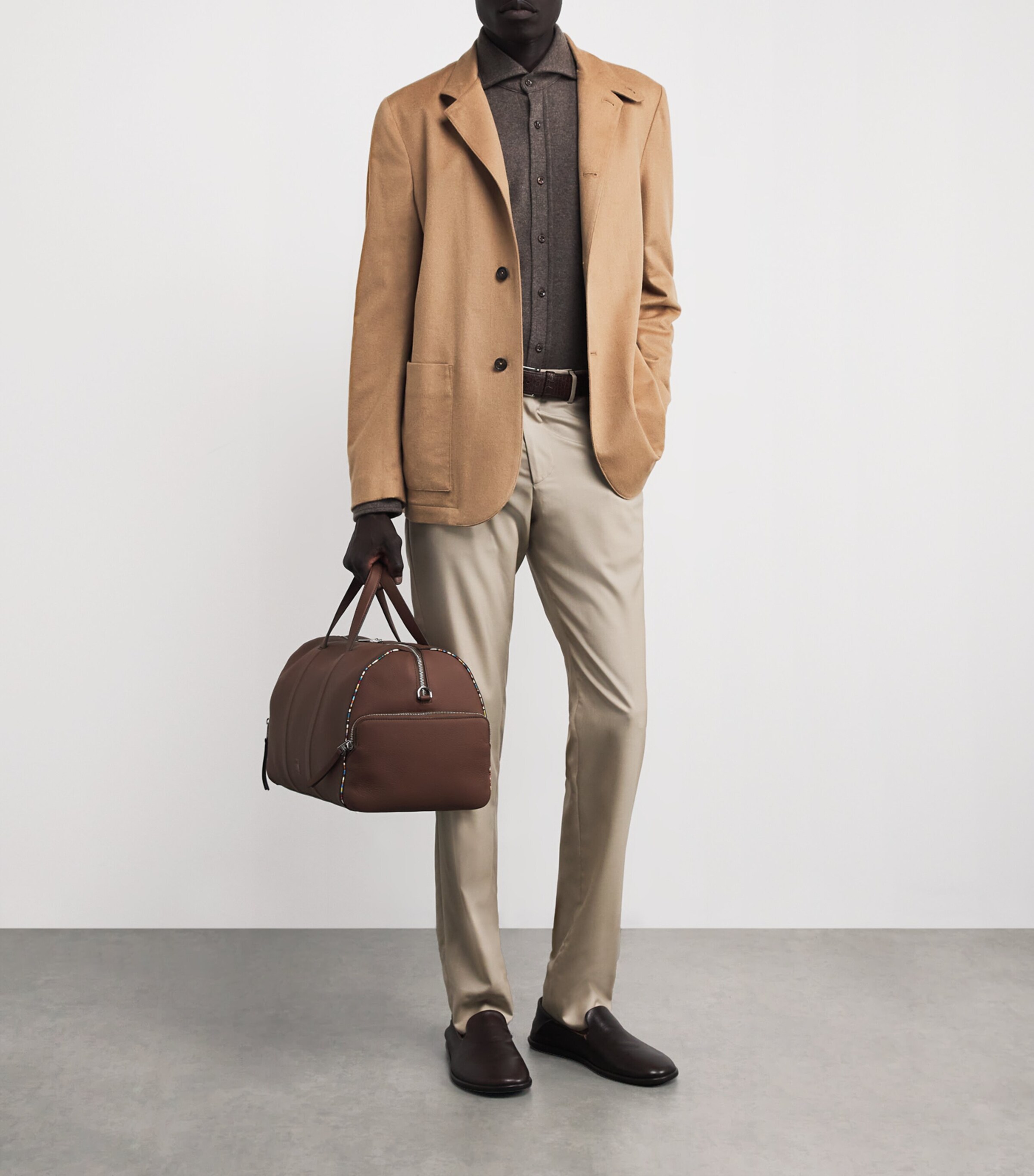 Fioroni Cashmere Mens Camel and Suede Jacket Natur Image 2