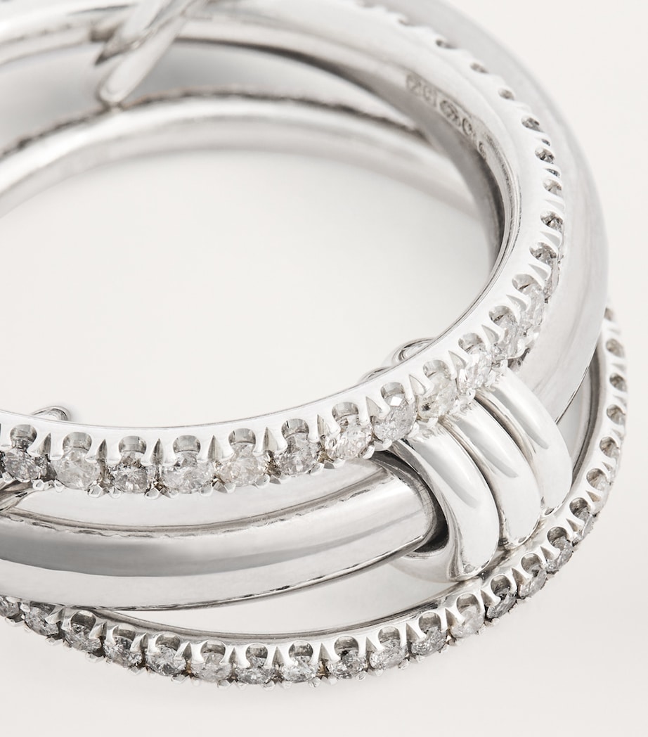 Sterling Silver, Black Gold and Diamond Gemini Ring STERLING SILVER Image 6