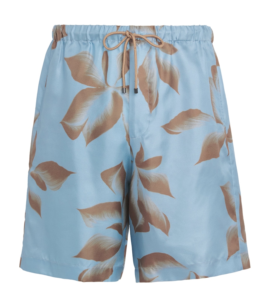 Silk Floral Shorts 510 STEEL Image 1