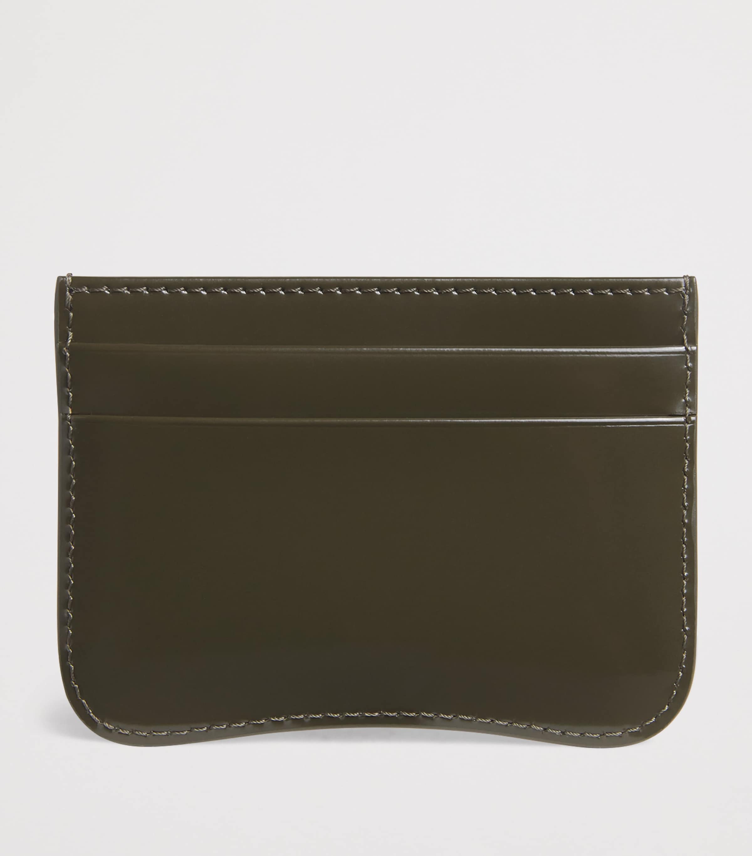 Patent Leather Logo Card Holder KAKI FONCE Image 2