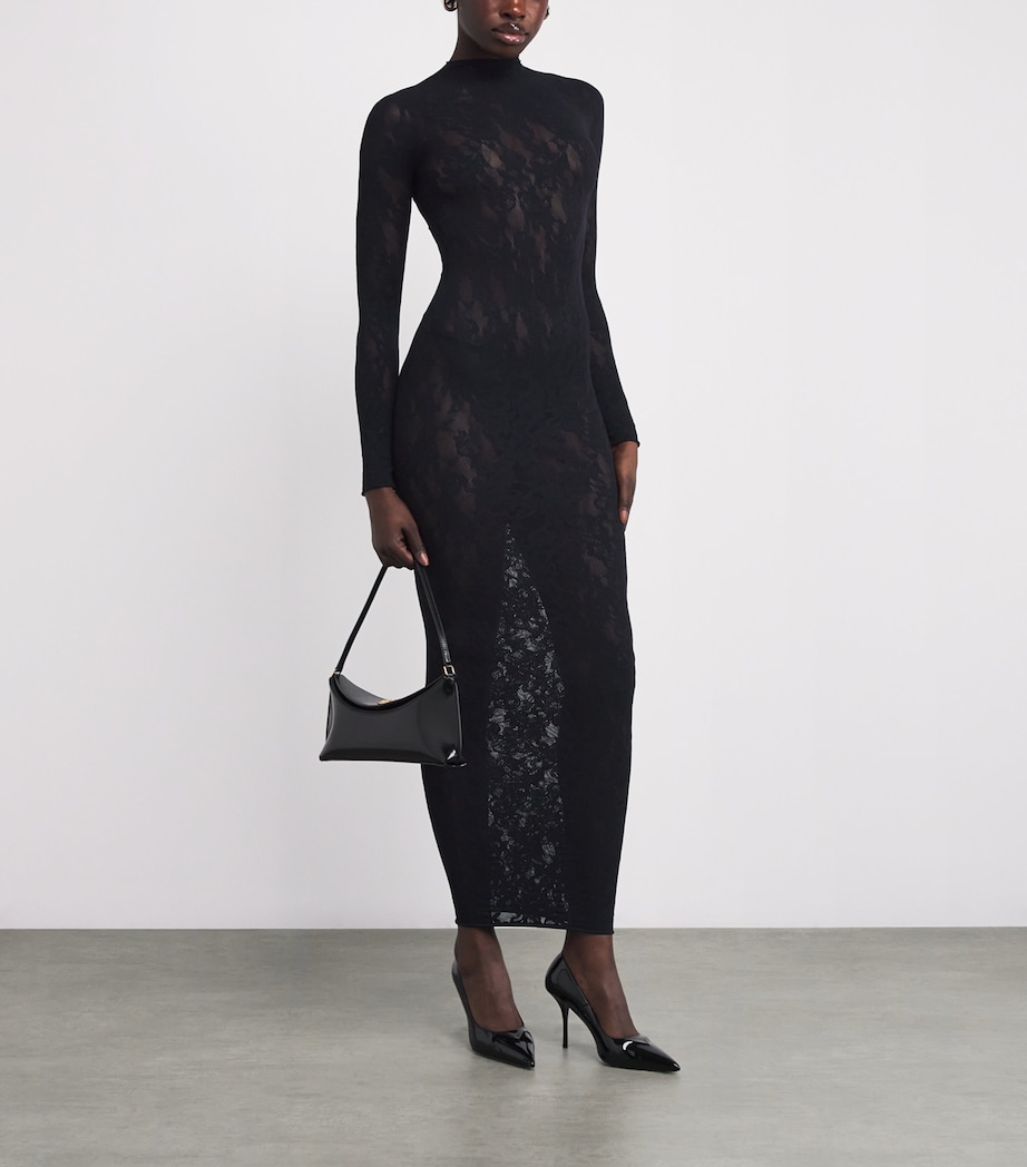 Lace Long-Sleeve Maxi Dress OBSIDIAN Image 2