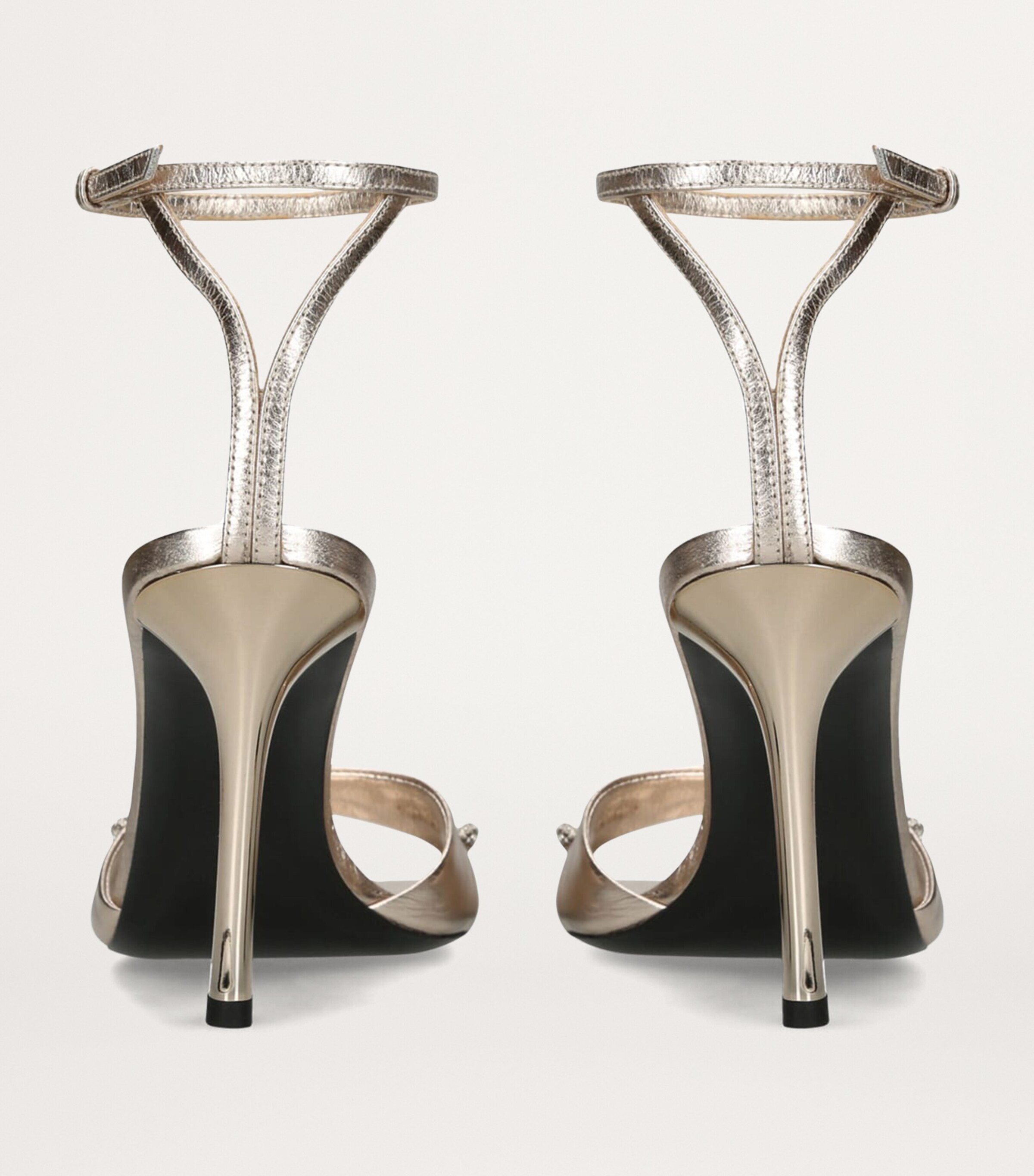 Givenchy Leather Stitch Heeled Sandals 95 Gold Image 2