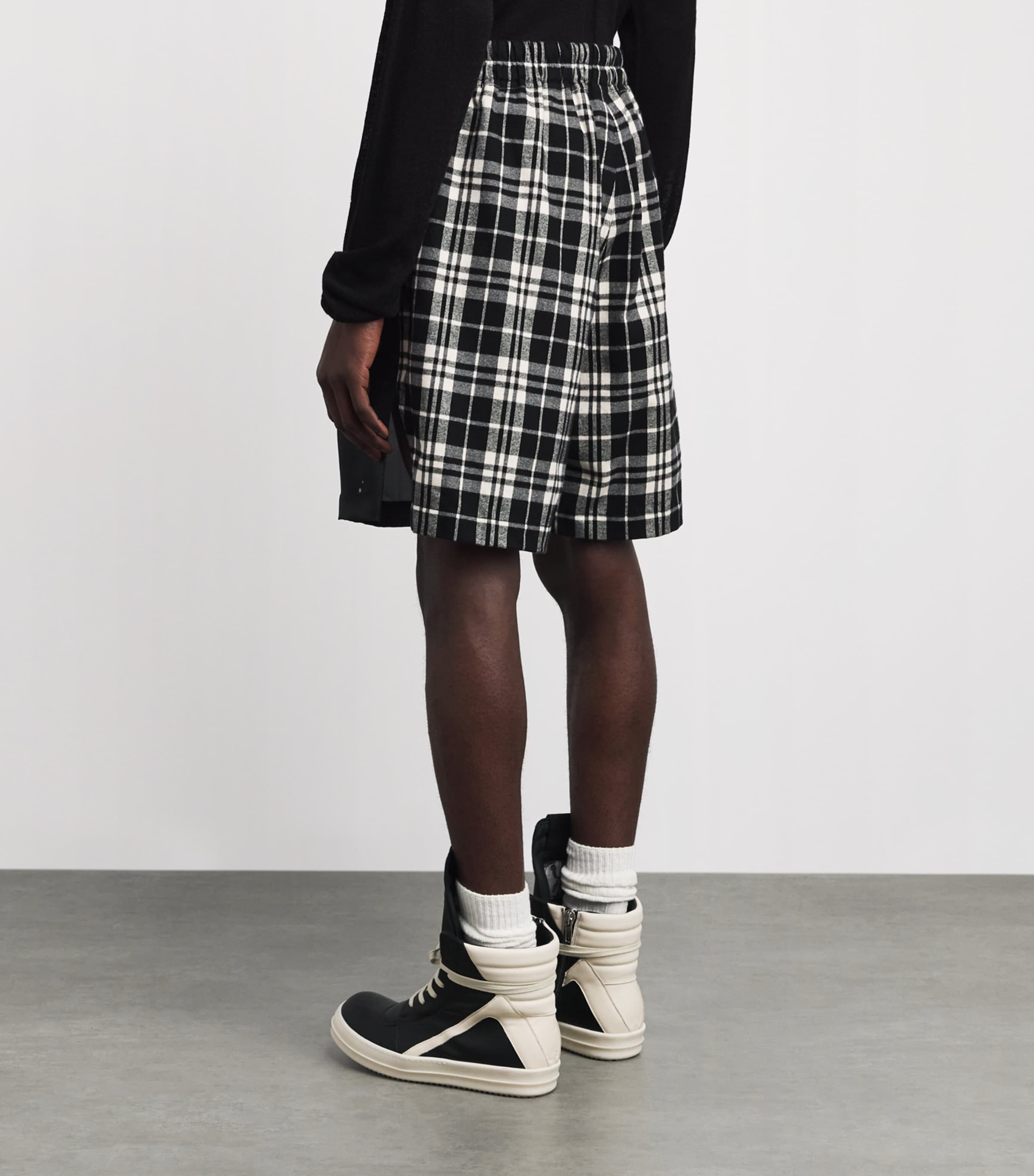 Rick Owens Mens Cotton Flannel Shorts Image 5