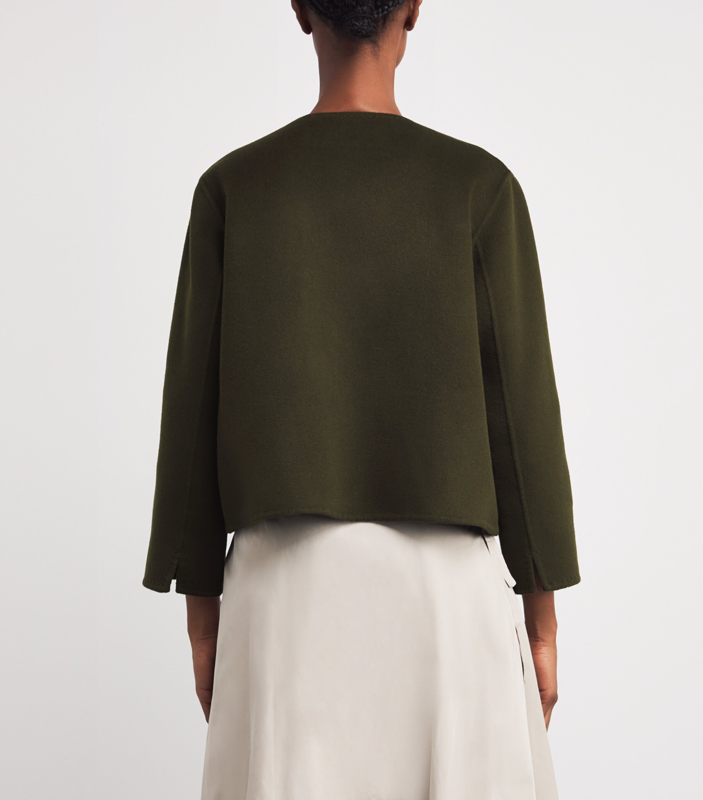 Wolk Morais Womens Cashmere Four Pocket Jacket Moss Image 4